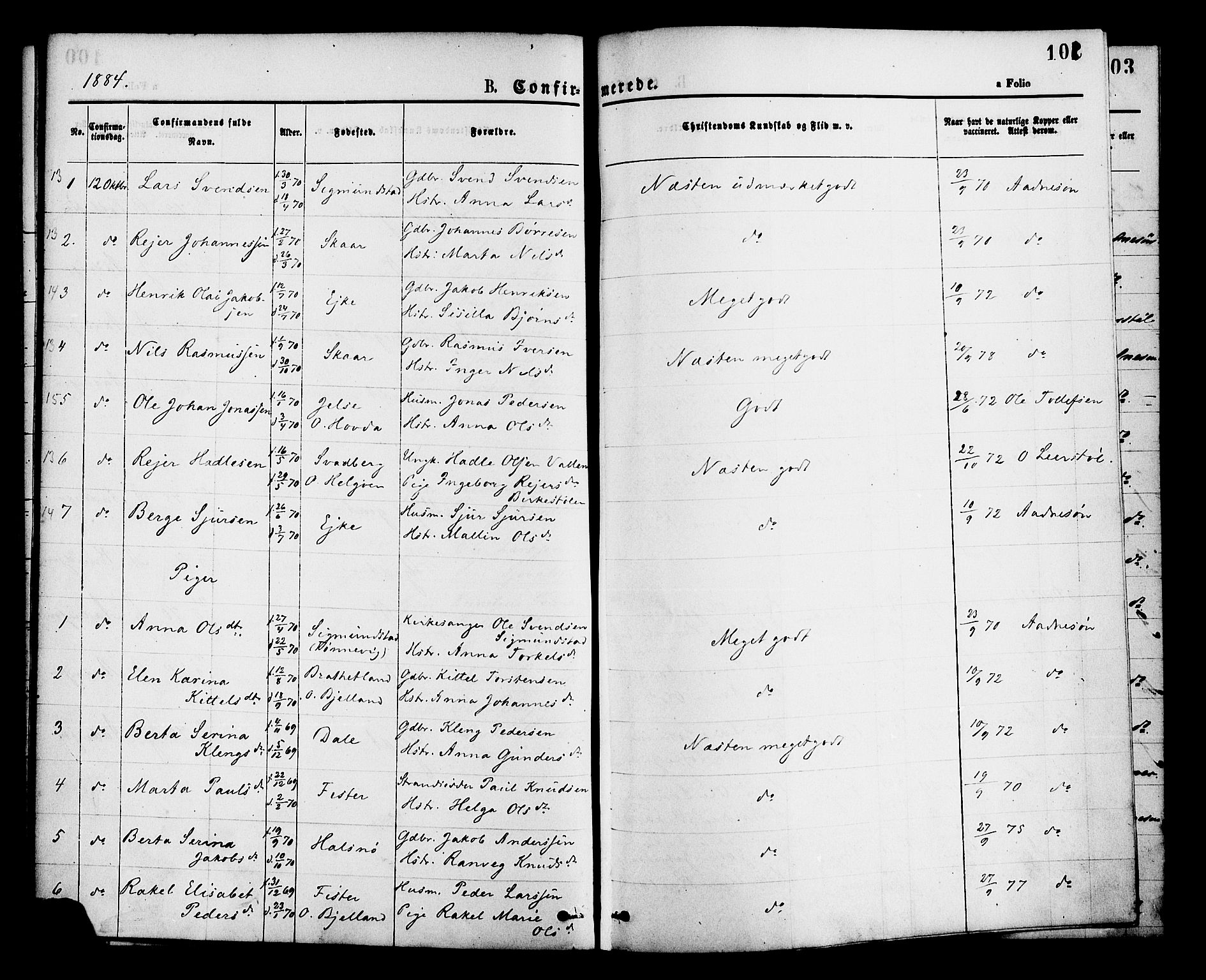 Hjelmeland sokneprestkontor, SAST/A-101843/01/IV/L0013: Parish register (official) no. A 13, 1872-1886, p. 101