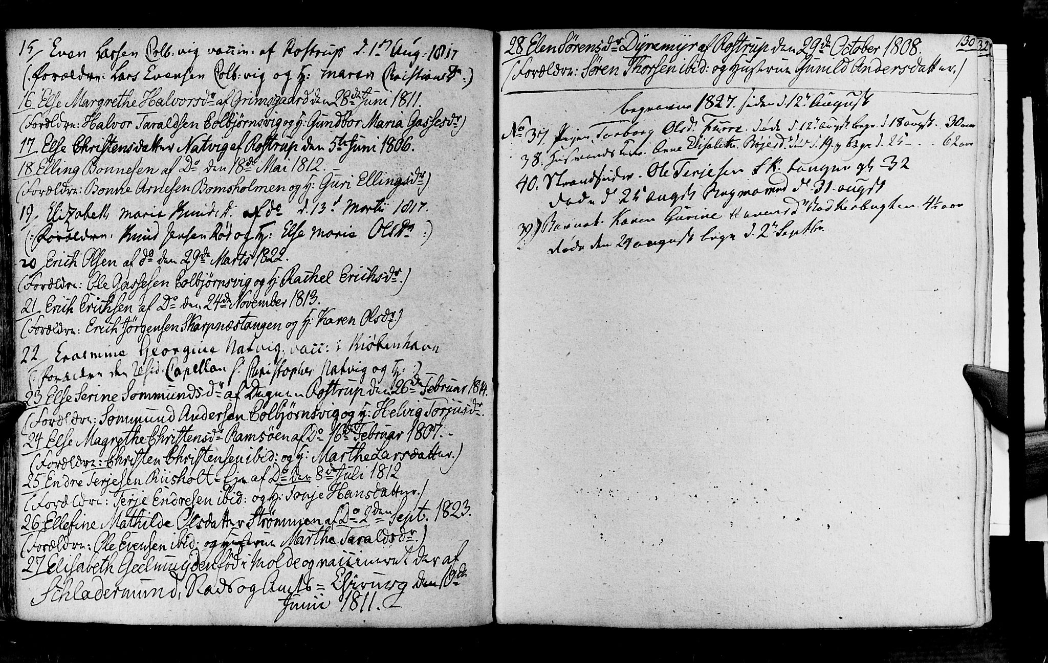 Øyestad sokneprestkontor, SAK/1111-0049/F/Fa/L0011: Parish register (official) no. A 11, 1805-1824, p. 130