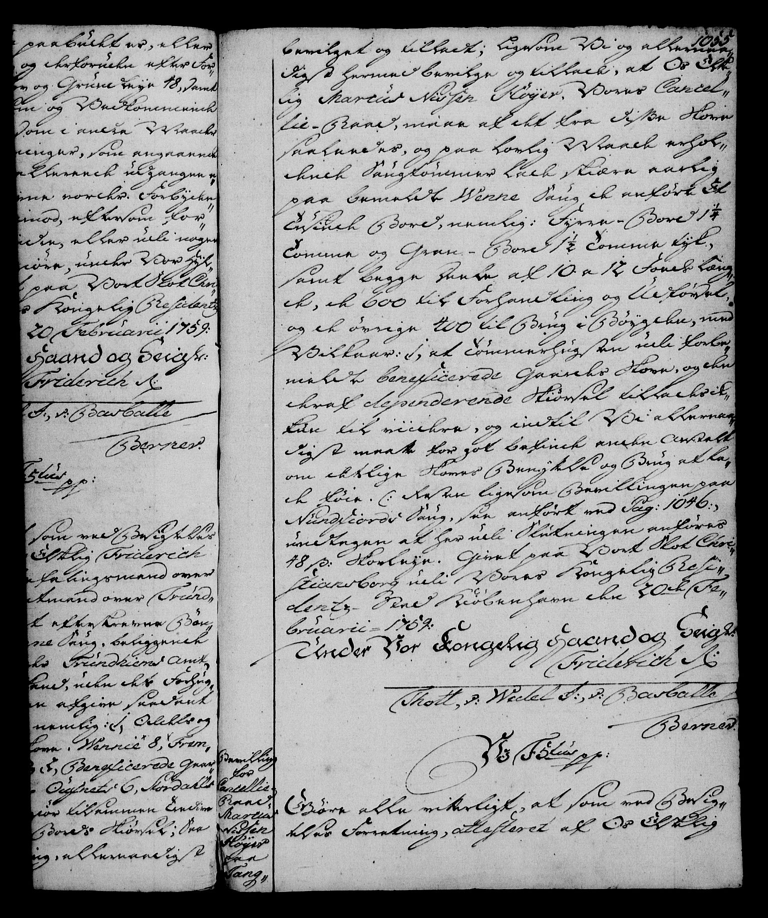 Rentekammeret, Kammerkanselliet, AV/RA-EA-3111/G/Gg/Gga/L0006: Norsk ekspedisjonsprotokoll med register (merket RK 53.6), 1749-1759, p. 1055