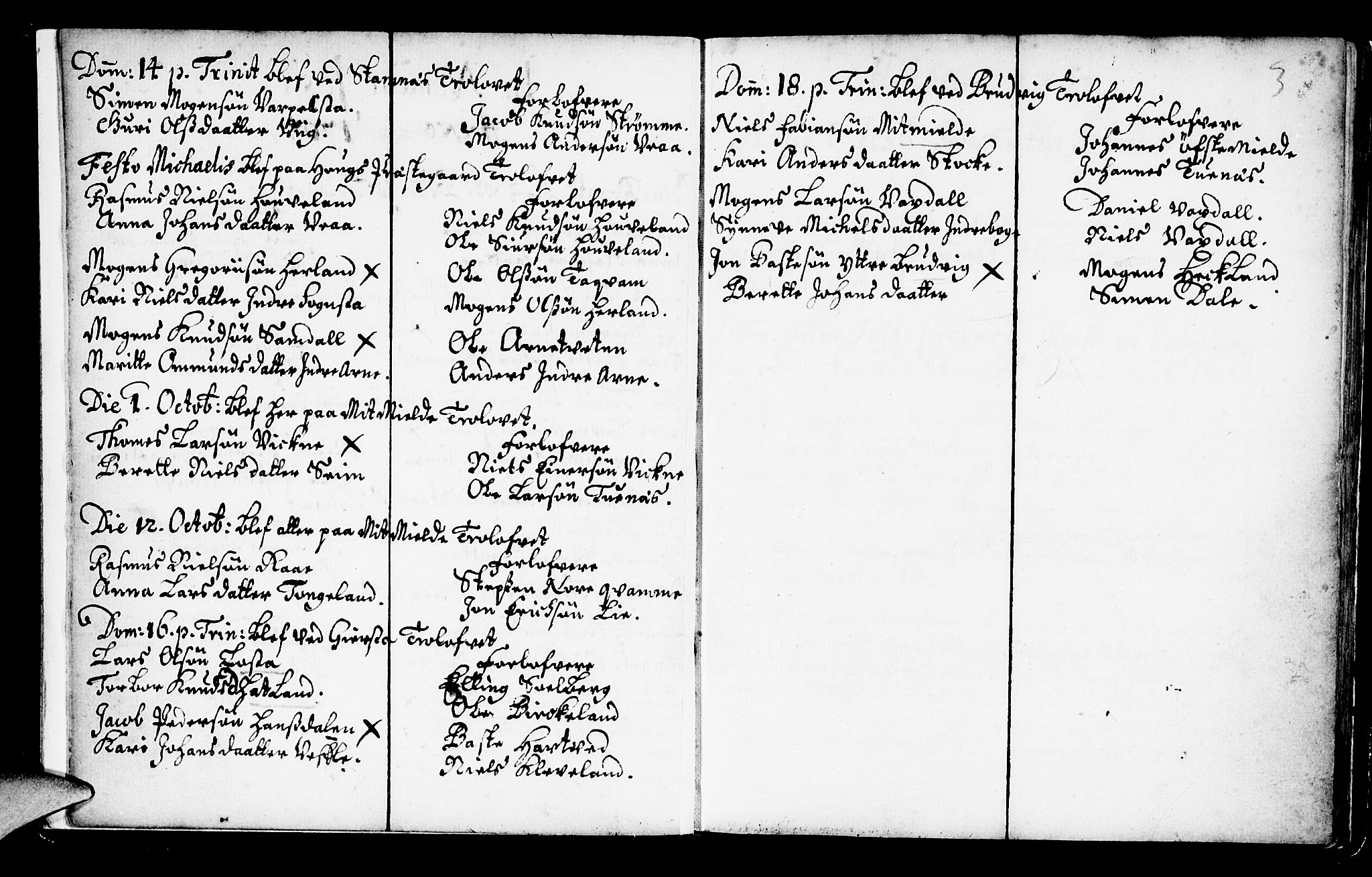 Haus sokneprestembete, AV/SAB-A-75601/H/Haa: Parish register (official) no. A 2, 1707-1709, p. 3