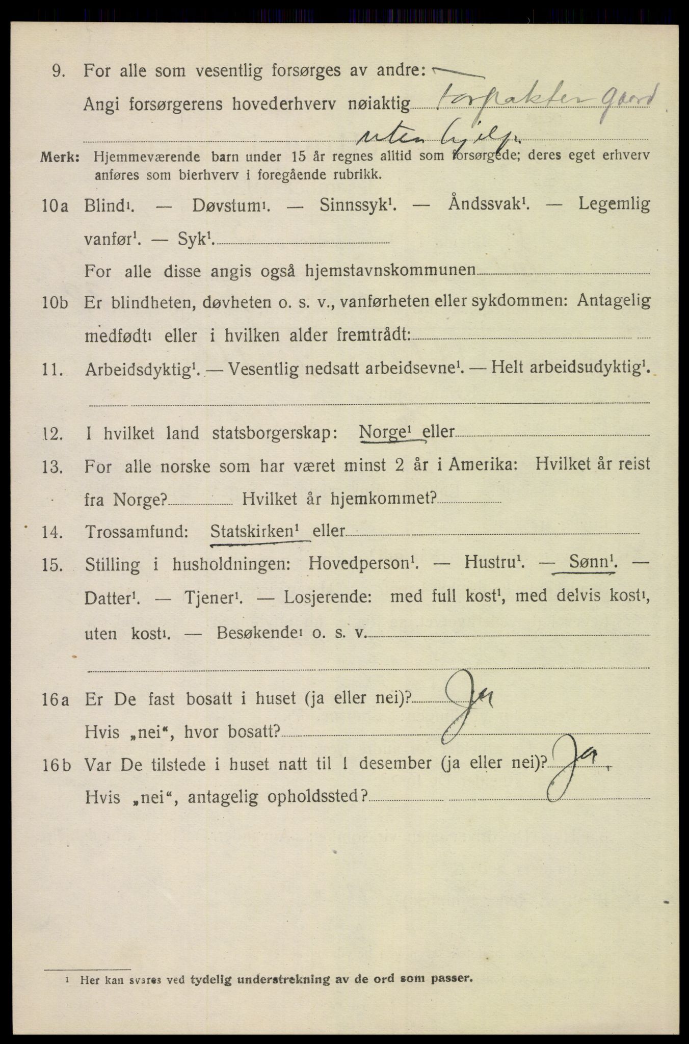 SAH, 1920 census for Elverum, 1920, p. 24543