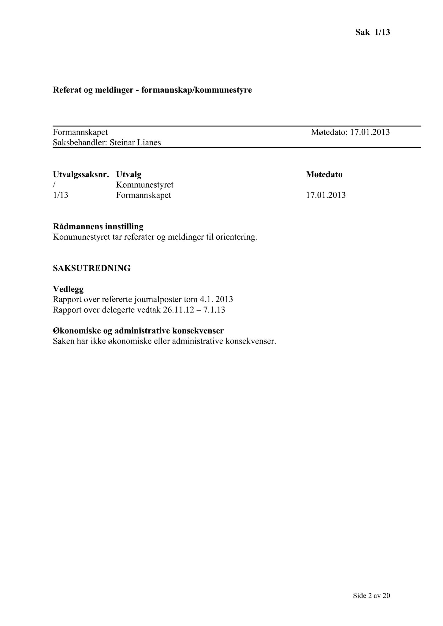 Klæbu Kommune, TRKO/KK/02-FS/L006: Formannsskapet - Møtedokumenter, 2013, p. 3