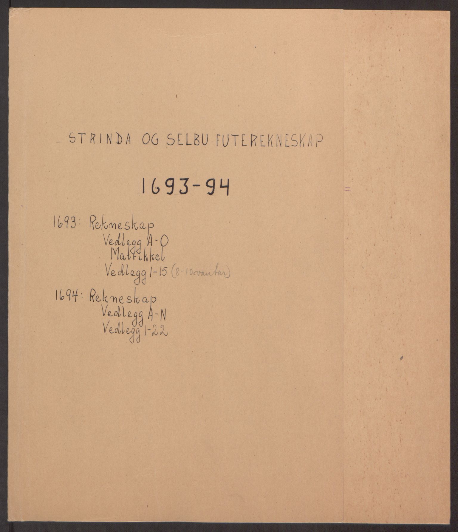 Rentekammeret inntil 1814, Reviderte regnskaper, Fogderegnskap, RA/EA-4092/R61/L4104: Fogderegnskap Strinda og Selbu, 1693-1694, p. 2