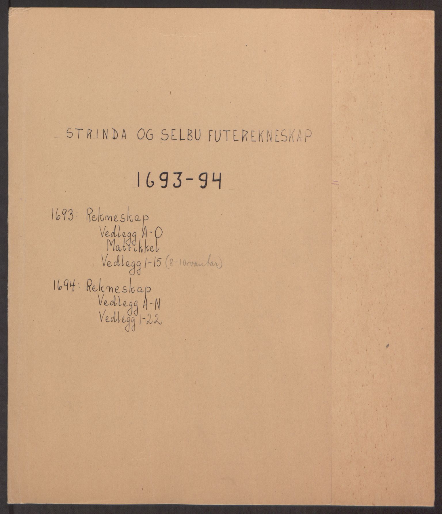 Rentekammeret inntil 1814, Reviderte regnskaper, Fogderegnskap, AV/RA-EA-4092/R61/L4104: Fogderegnskap Strinda og Selbu, 1693-1694, p. 2