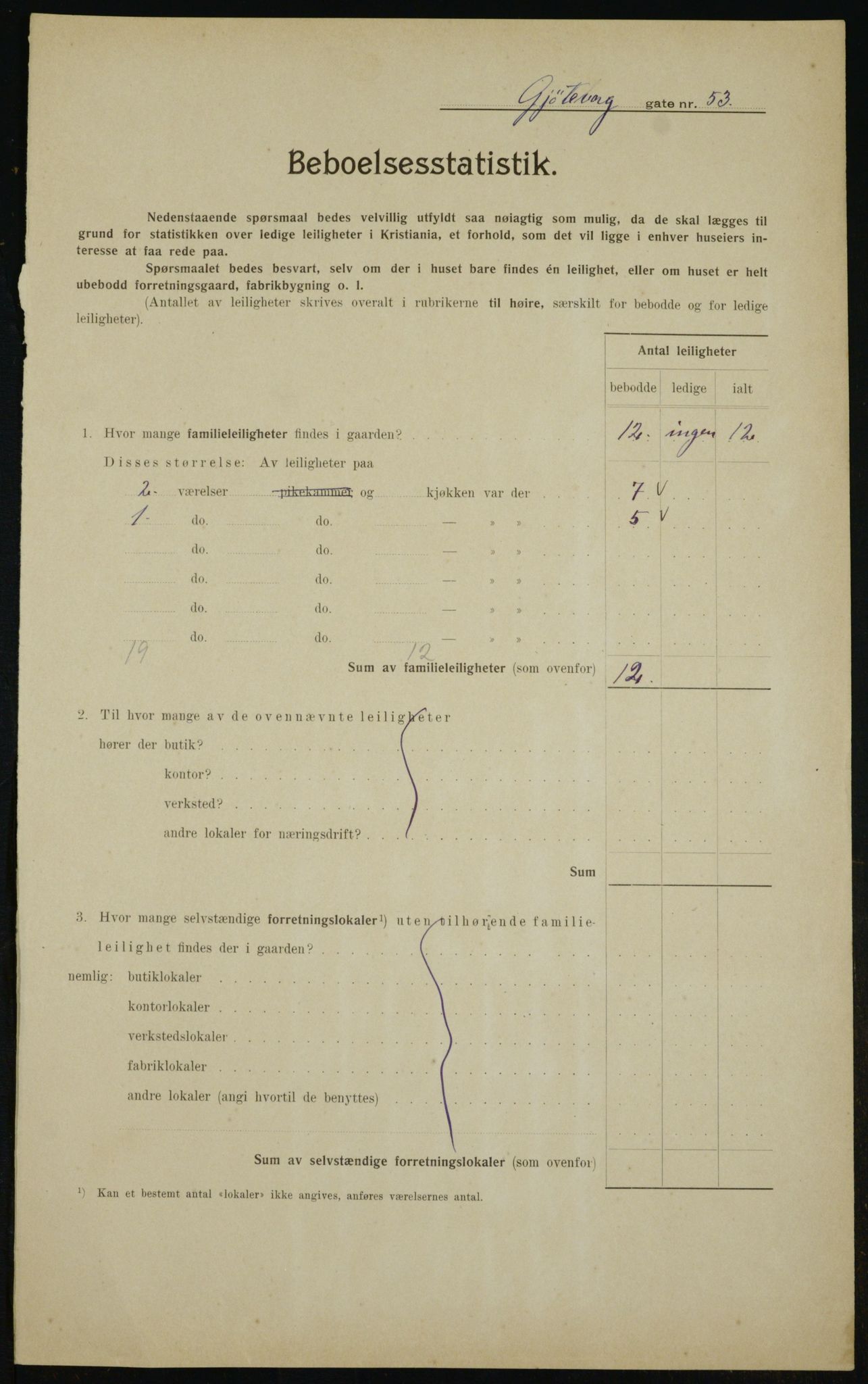 OBA, Municipal Census 1910 for Kristiania, 1910, p. 31908