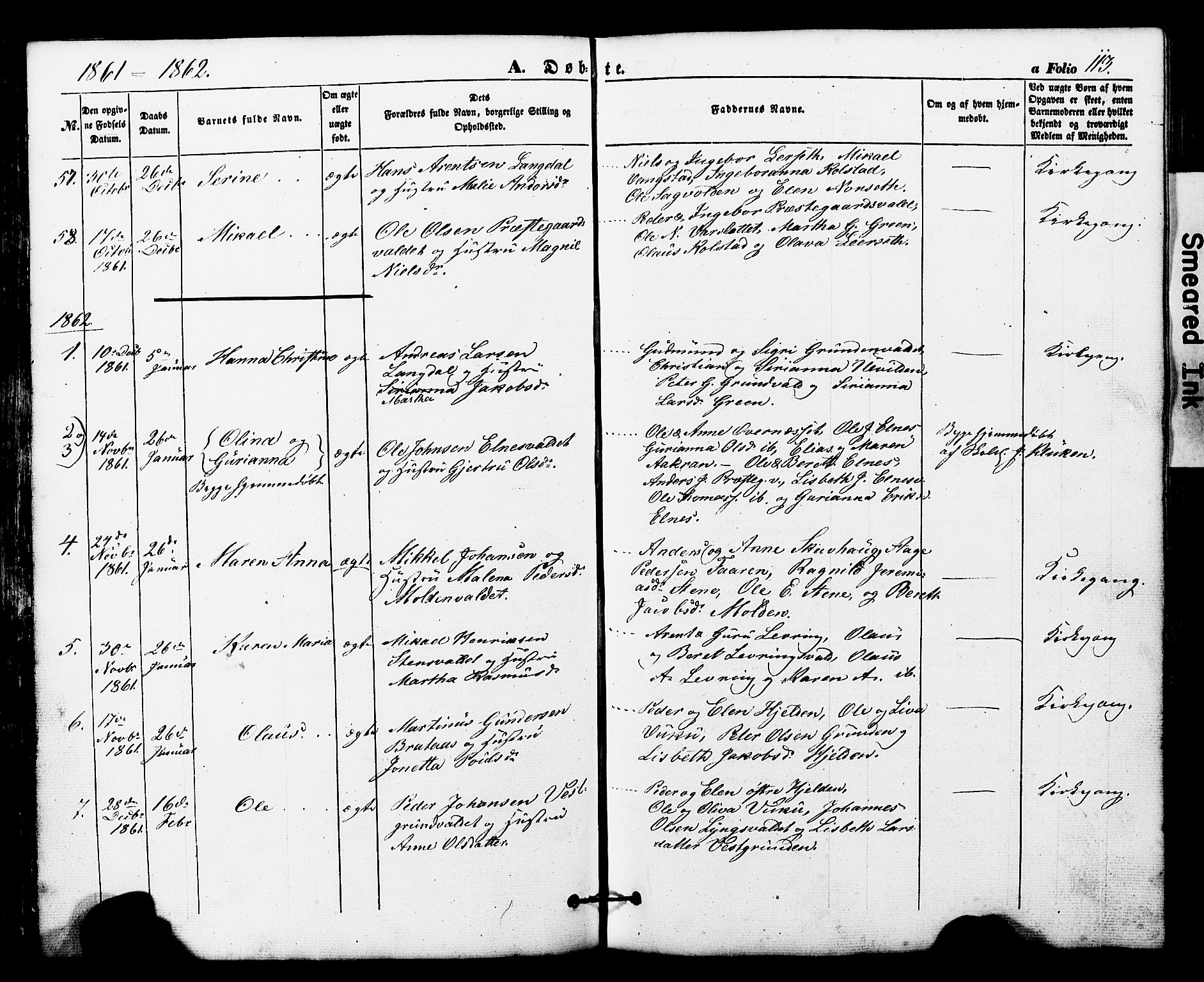 Ministerialprotokoller, klokkerbøker og fødselsregistre - Nord-Trøndelag, SAT/A-1458/724/L0268: Parish register (copy) no. 724C04, 1846-1878, p. 113
