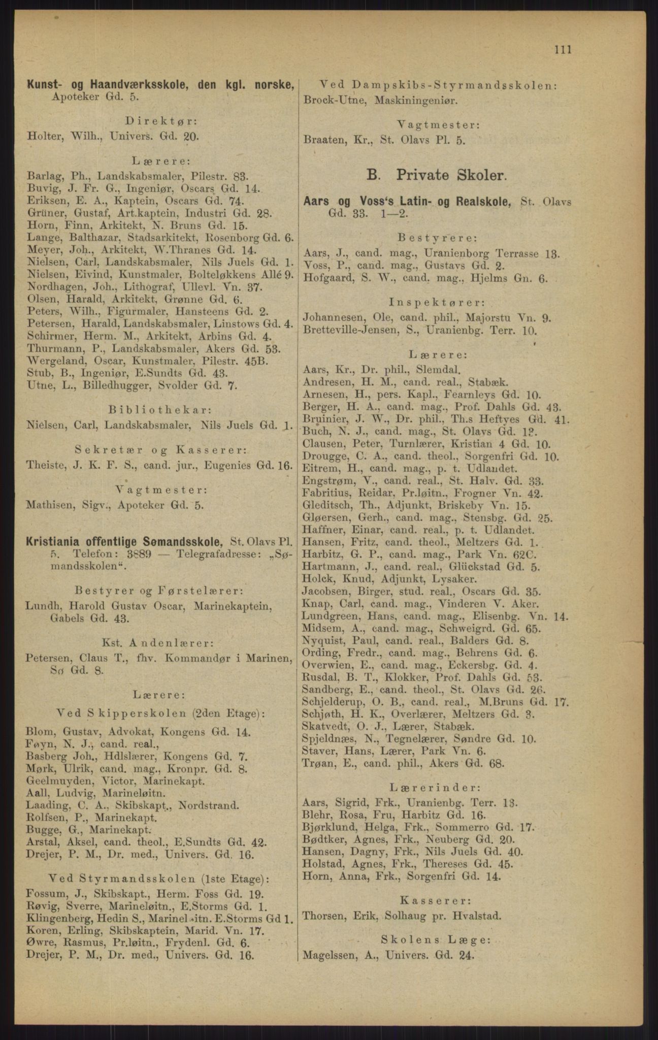 Kristiania/Oslo adressebok, PUBL/-, 1902, p. 111