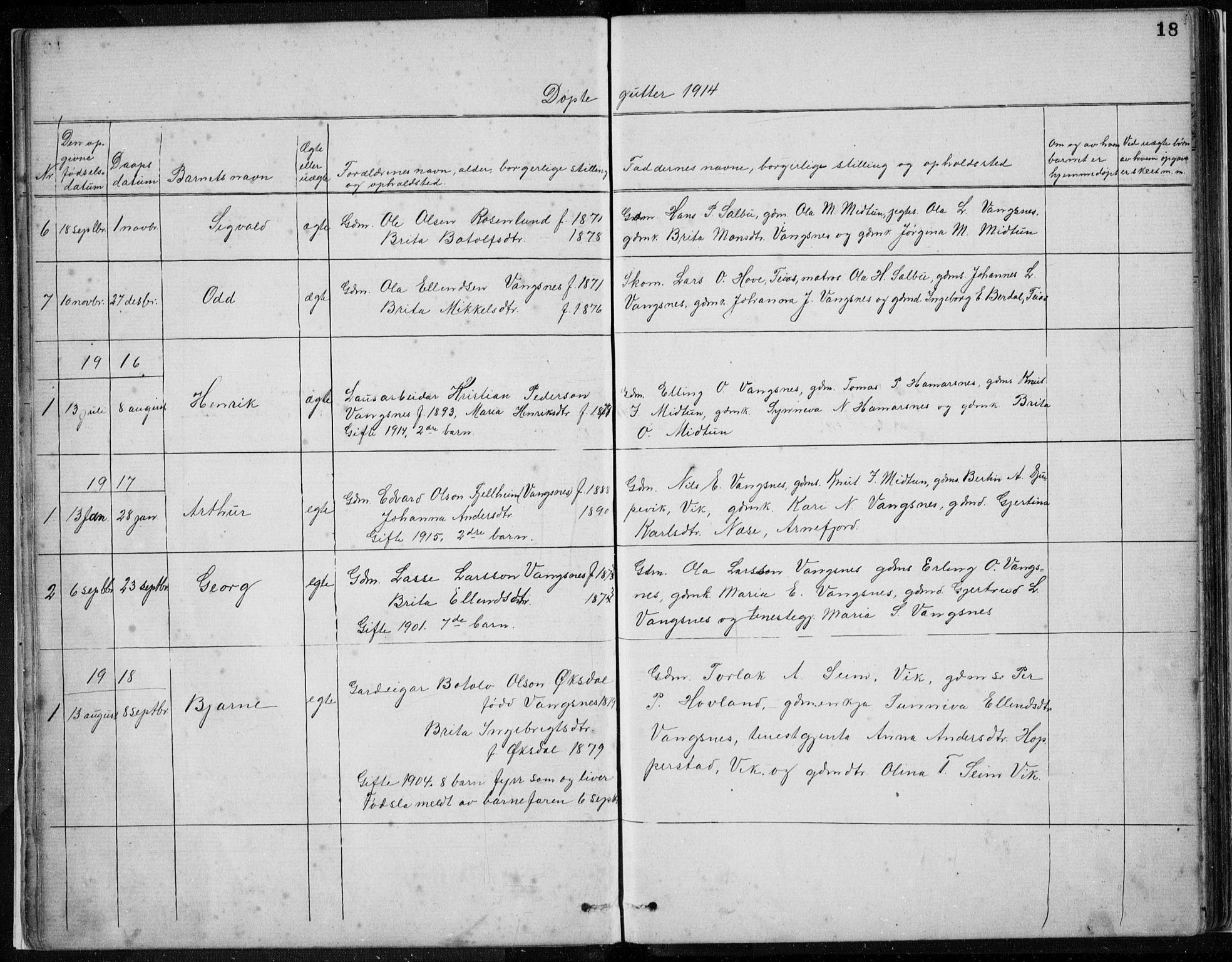 Vik sokneprestembete, AV/SAB-A-81501/H/Hab/Habc/L0002: Parish register (copy) no. C 2, 1880-1934, p. 18