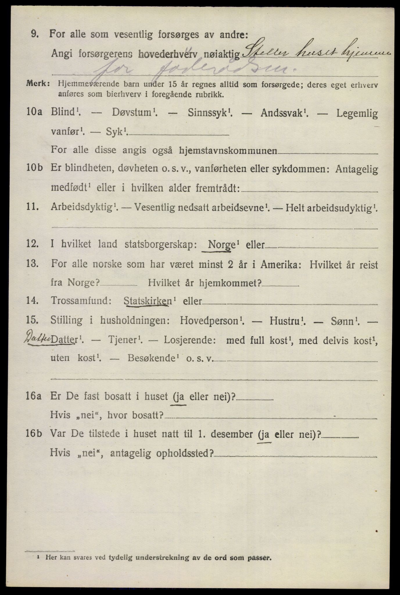 SAKO, 1920 census for Nes (Buskerud), 1920, p. 2463