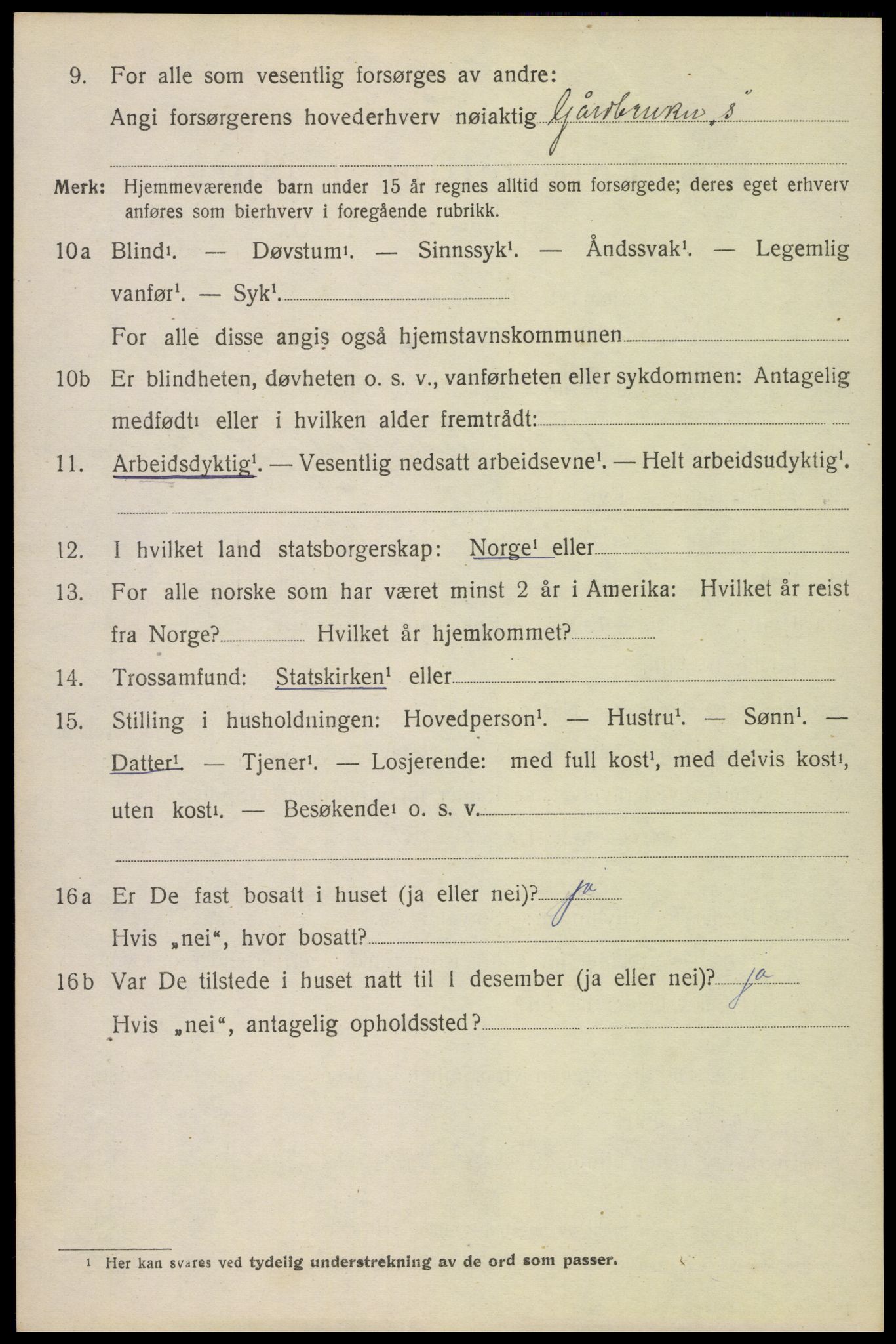 SAH, 1920 census for Gran, 1920, p. 9470