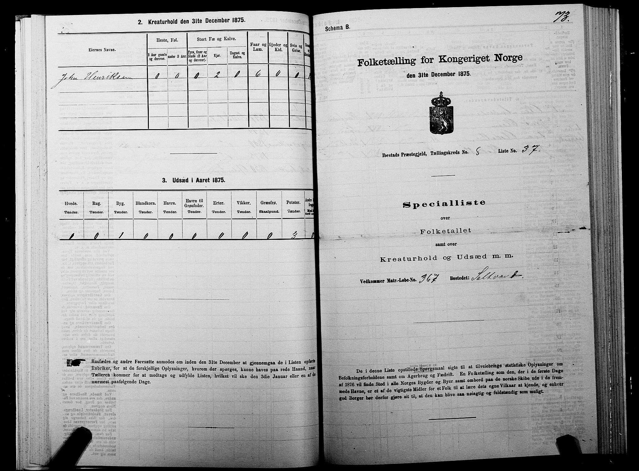 SATØ, 1875 census for 1917P Ibestad, 1875, p. 5073