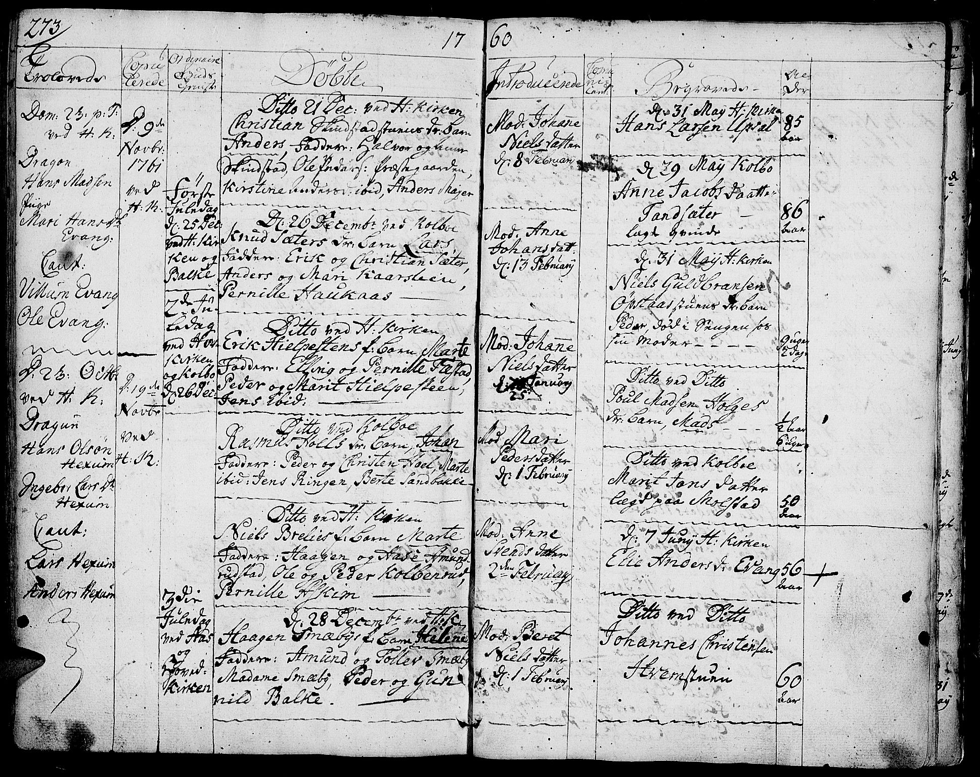 Toten prestekontor, SAH/PREST-102/H/Ha/Haa/L0004: Parish register (official) no. 4, 1751-1761, p. 273