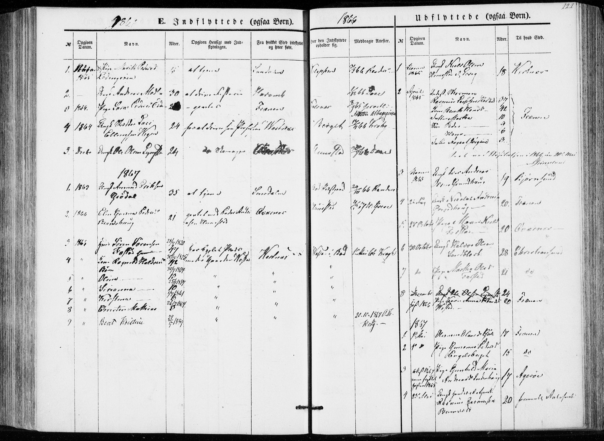 Ministerialprotokoller, klokkerbøker og fødselsregistre - Møre og Romsdal, AV/SAT-A-1454/566/L0767: Parish register (official) no. 566A06, 1852-1868, p. 222