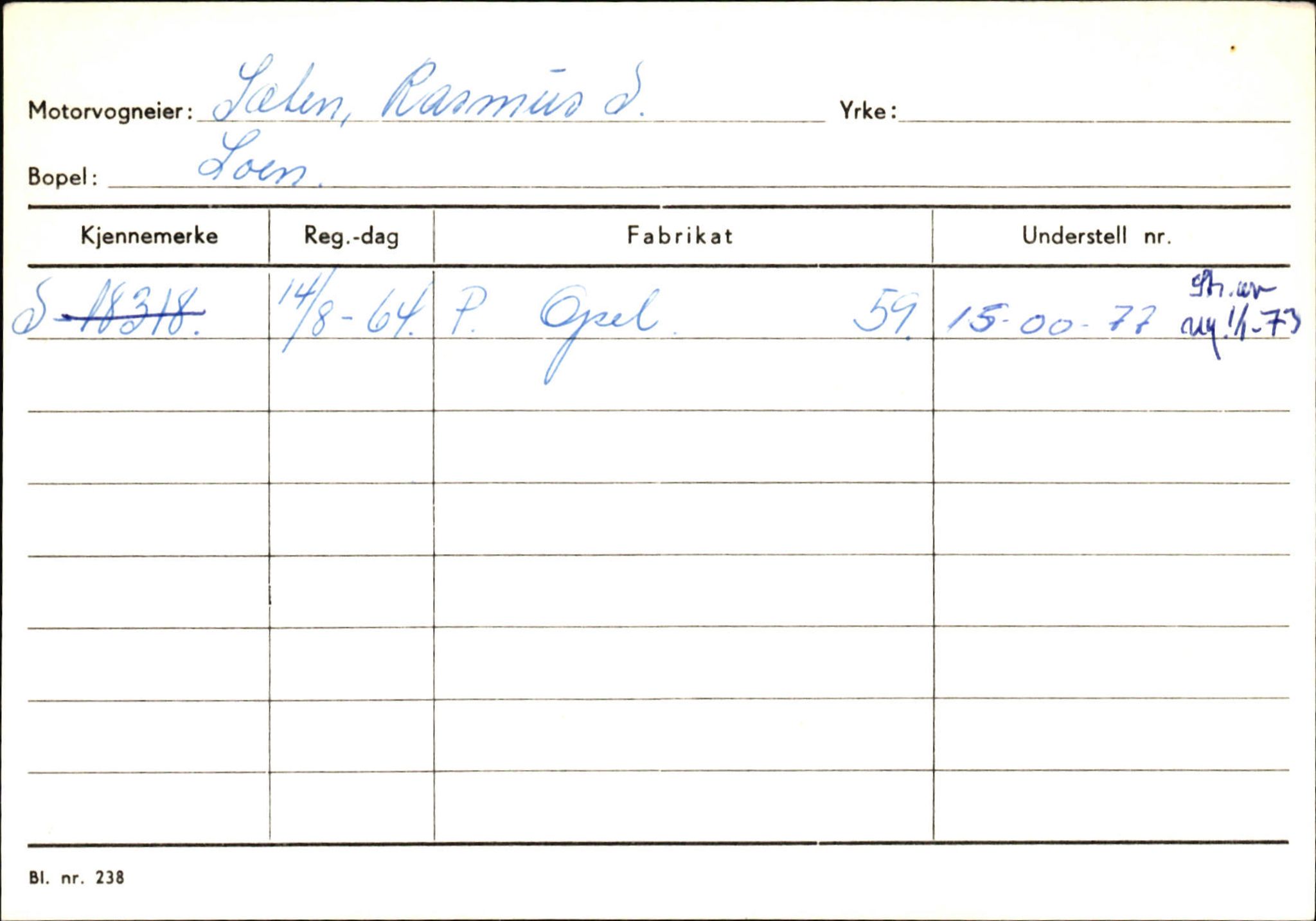 Statens vegvesen, Sogn og Fjordane vegkontor, AV/SAB-A-5301/4/F/L0131: Eigarregister Høyanger P-Å. Stryn S-Å, 1945-1975, p. 1762