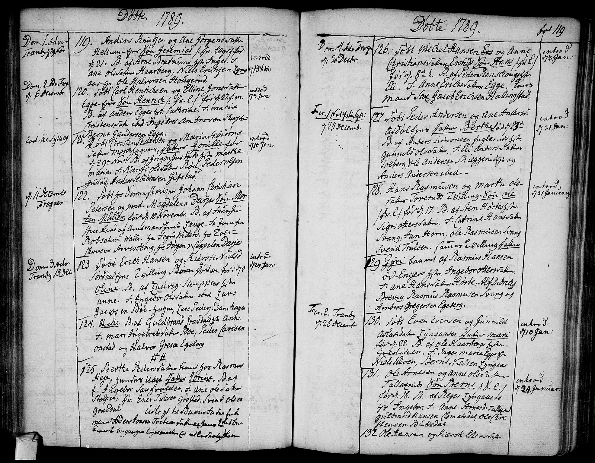 Lier kirkebøker, SAKO/A-230/F/Fa/L0006: Parish register (official) no. I 6, 1777-1794, p. 119