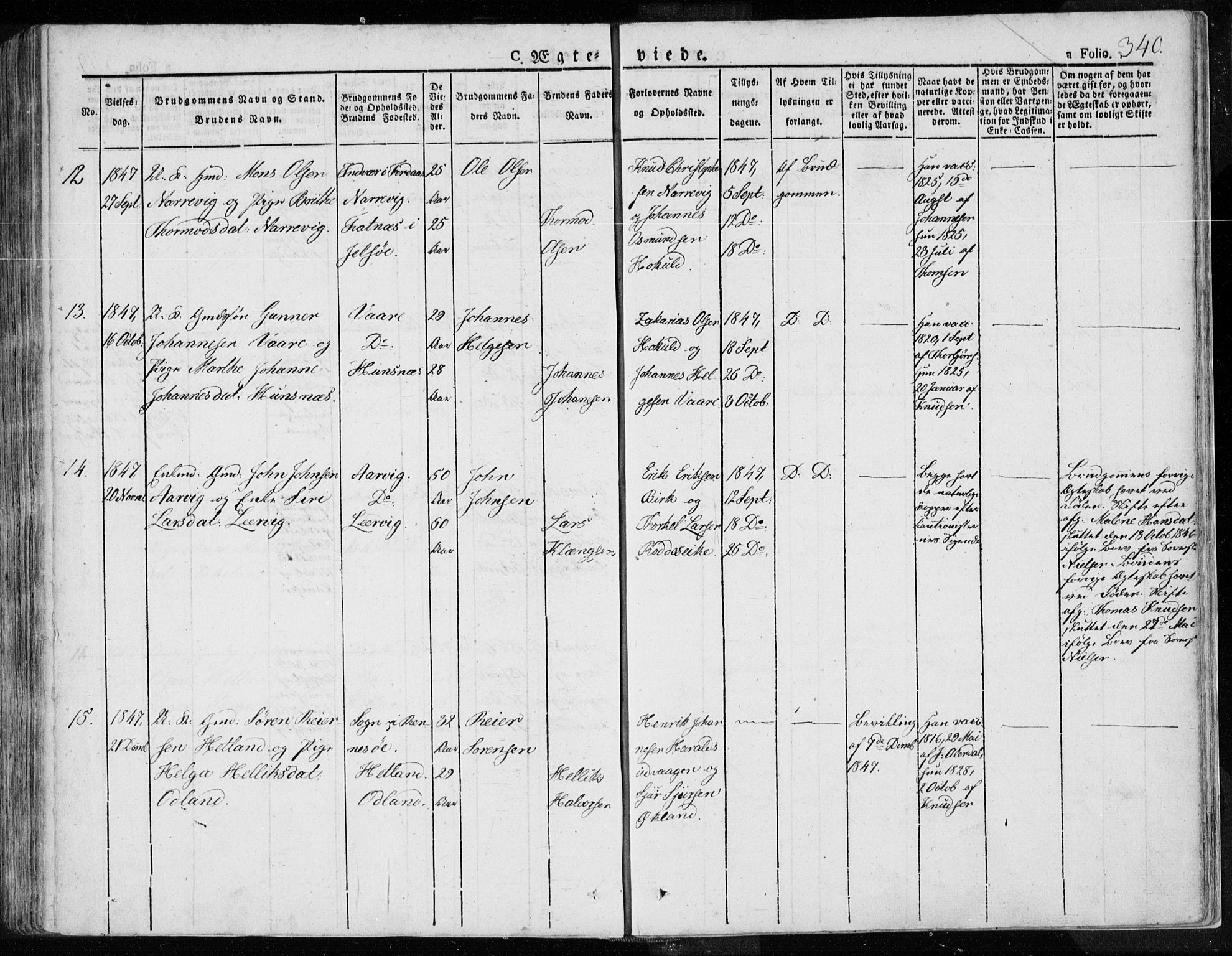 Tysvær sokneprestkontor, SAST/A -101864/H/Ha/Haa/L0001: Parish register (official) no. A 1.1, 1831-1856, p. 340