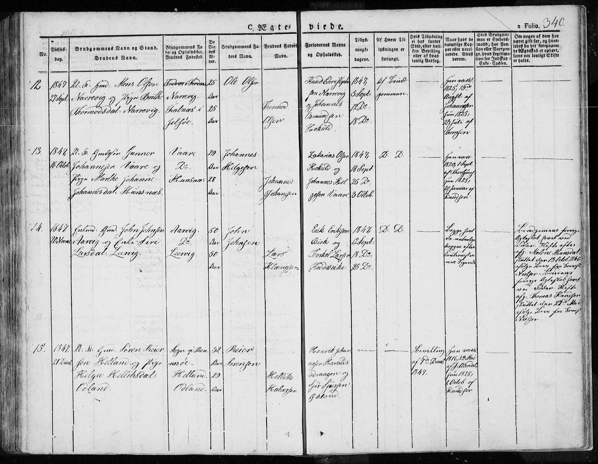 Tysvær sokneprestkontor, AV/SAST-A -101864/H/Ha/Haa/L0001: Parish register (official) no. A 1.1, 1831-1856, p. 340