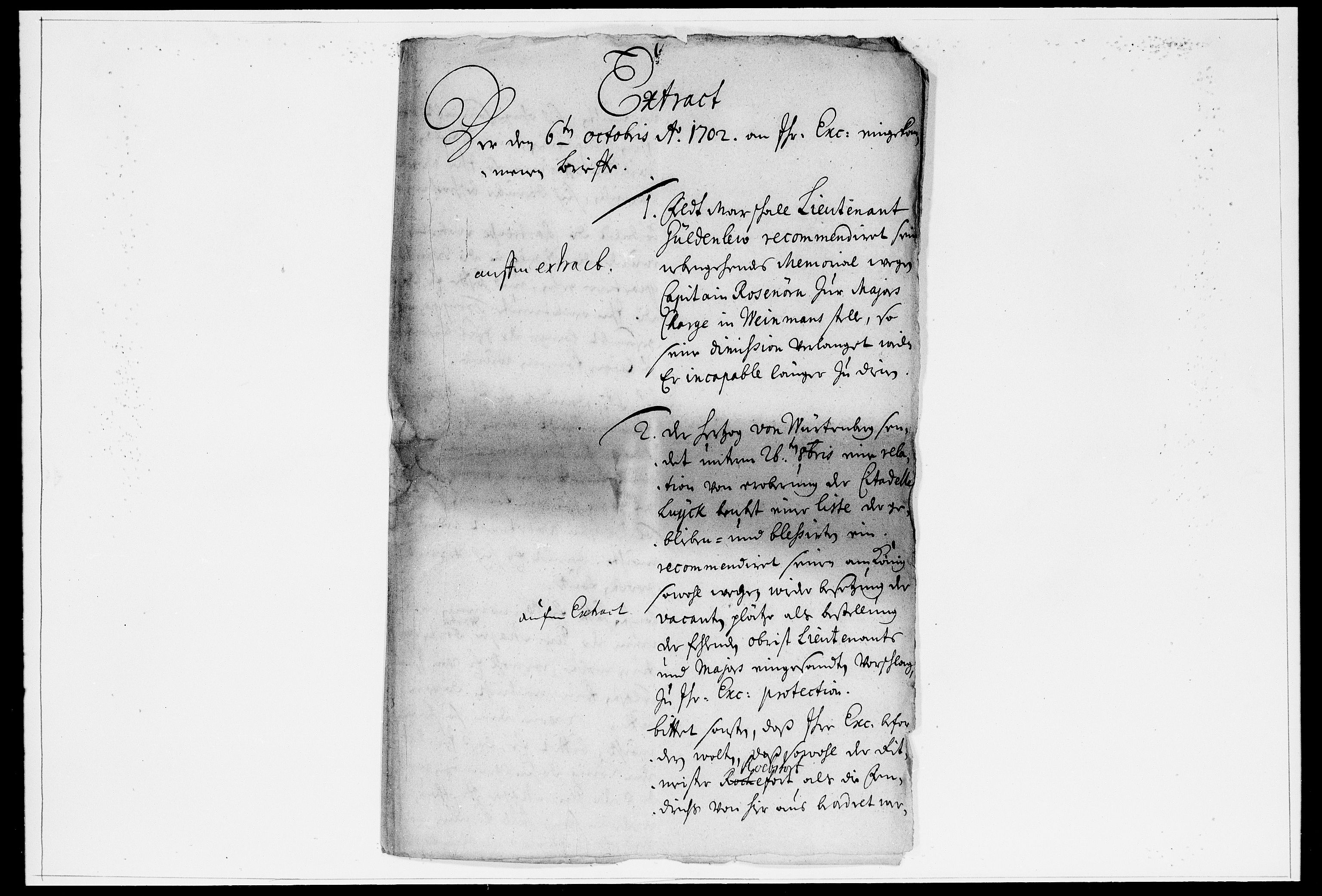 Krigskollegiet, Krigskancelliet, DRA/A-0006/-/0929-0933: Refererede sager, 1702, p. 705