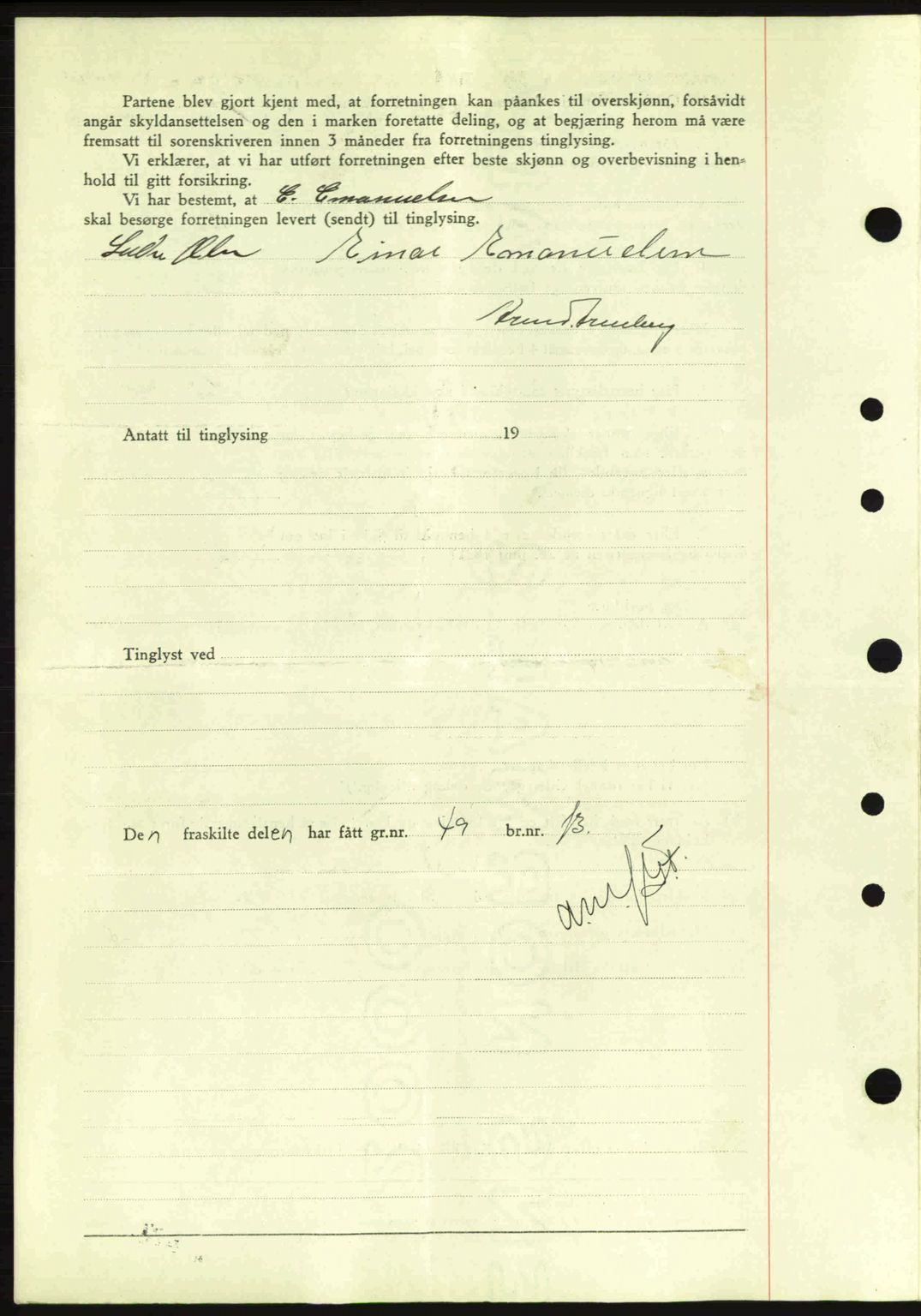 Idd og Marker sorenskriveri, AV/SAO-A-10283/G/Gb/Gbb/L0007: Mortgage book no. A7, 1944-1945, Diary no: : 280/1945