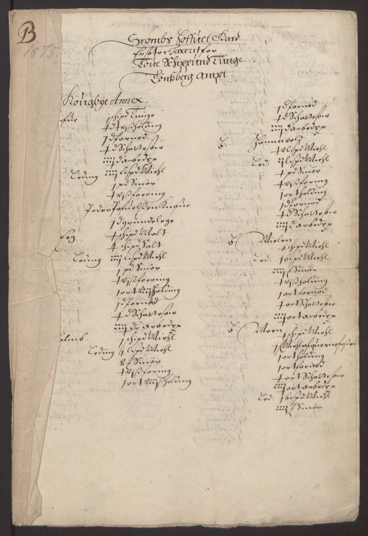 Rentekammeret inntil 1814, Reviderte regnskaper, Fogderegnskap, RA/EA-4092/R32/L1844: Fogderegnskap Jarlsberg grevskap, 1674-1675, p. 405
