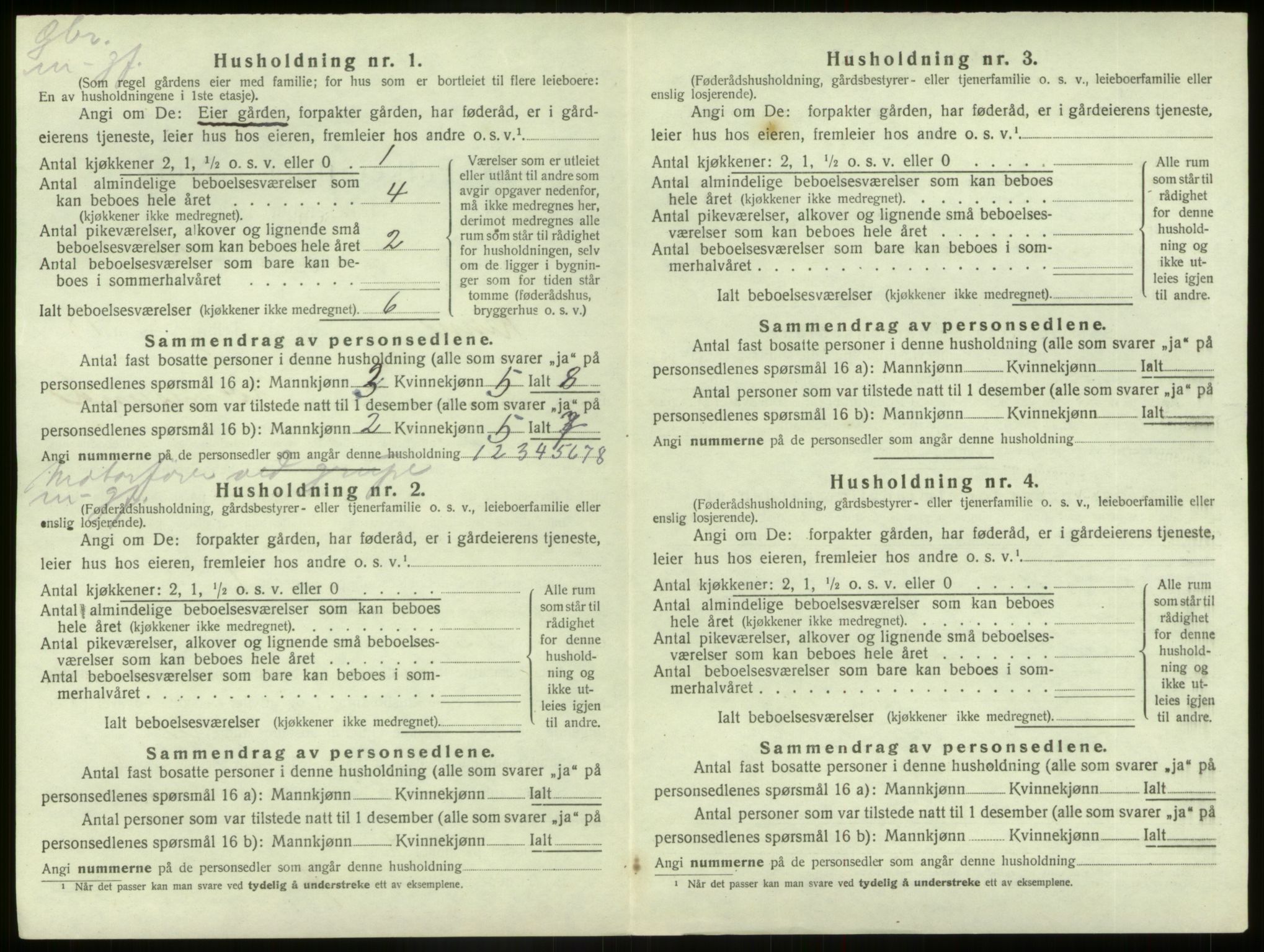 SAB, 1920 census for Kinn, 1920, p. 952