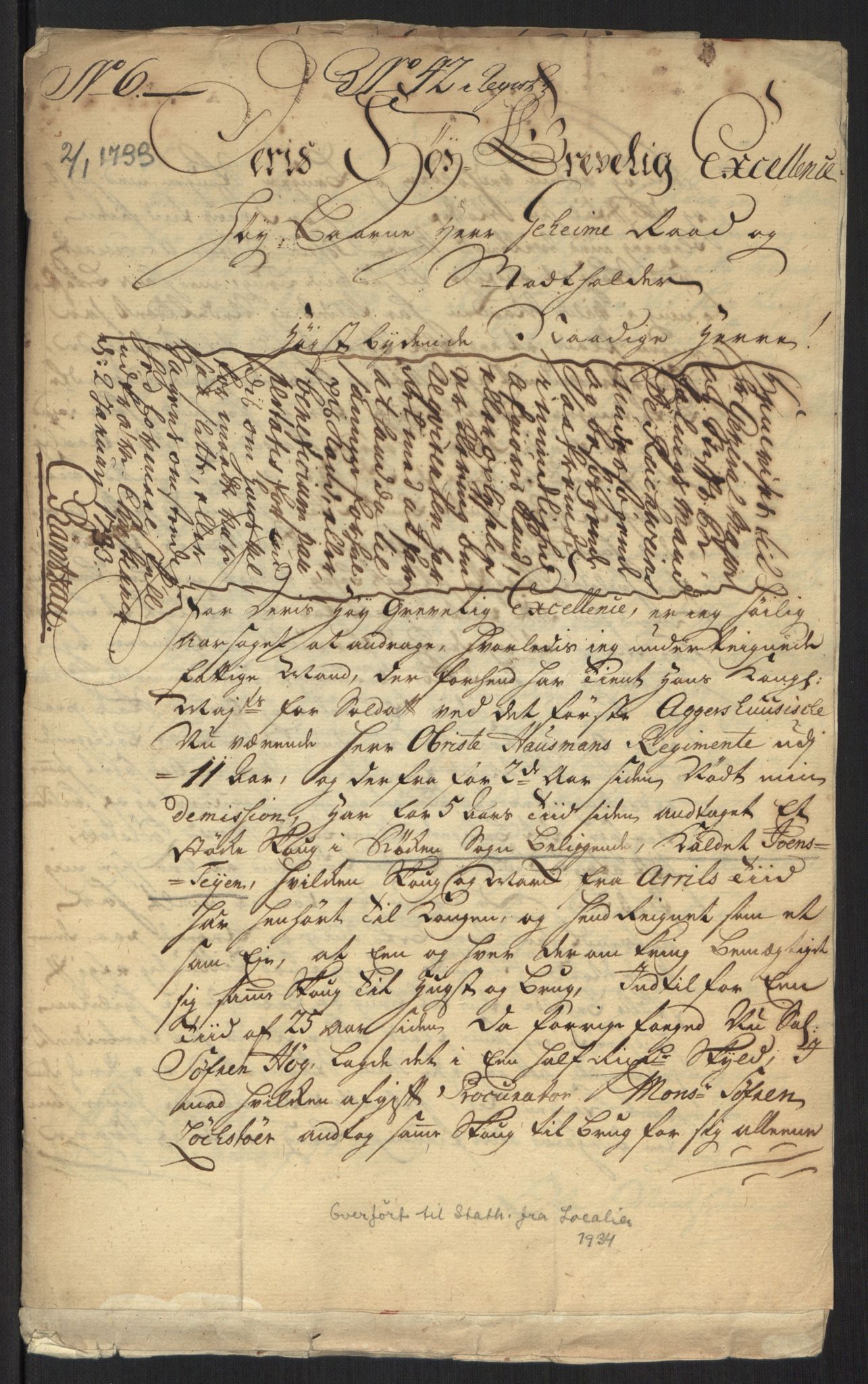 Stattholderembetet 1572-1771, AV/RA-EA-2870/Ef/L0107: Brev fra embetsmenn og andre, 1733-1734, p. 2