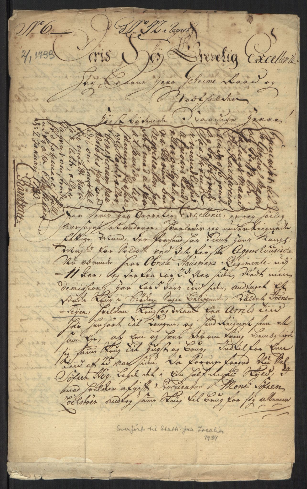 Stattholderembetet 1572-1771, RA/EA-2870/Ef/L0107: Brev fra embetsmenn og andre, 1733-1734, p. 2