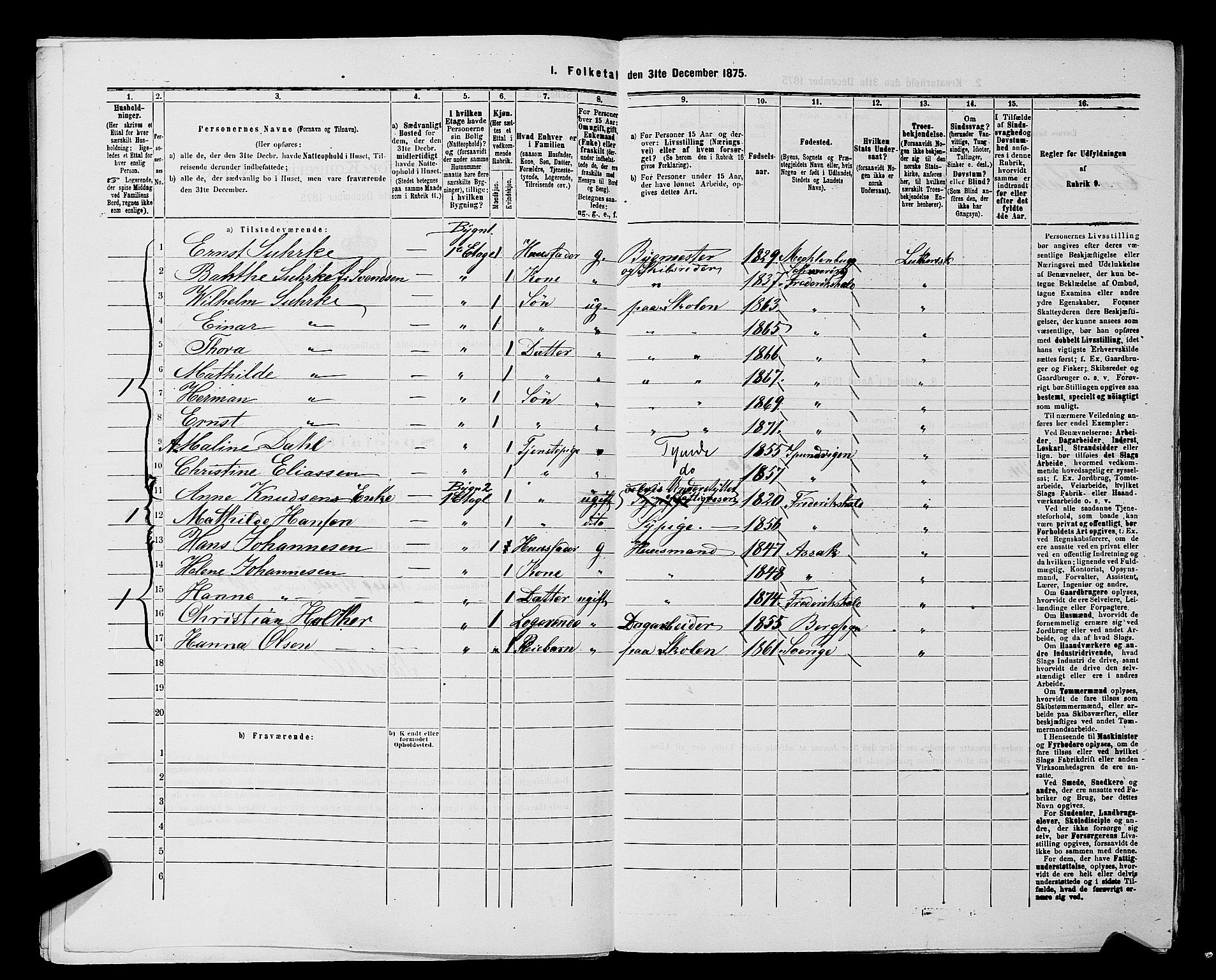 RA, 1875 census for 0101P Fredrikshald, 1875, p. 948