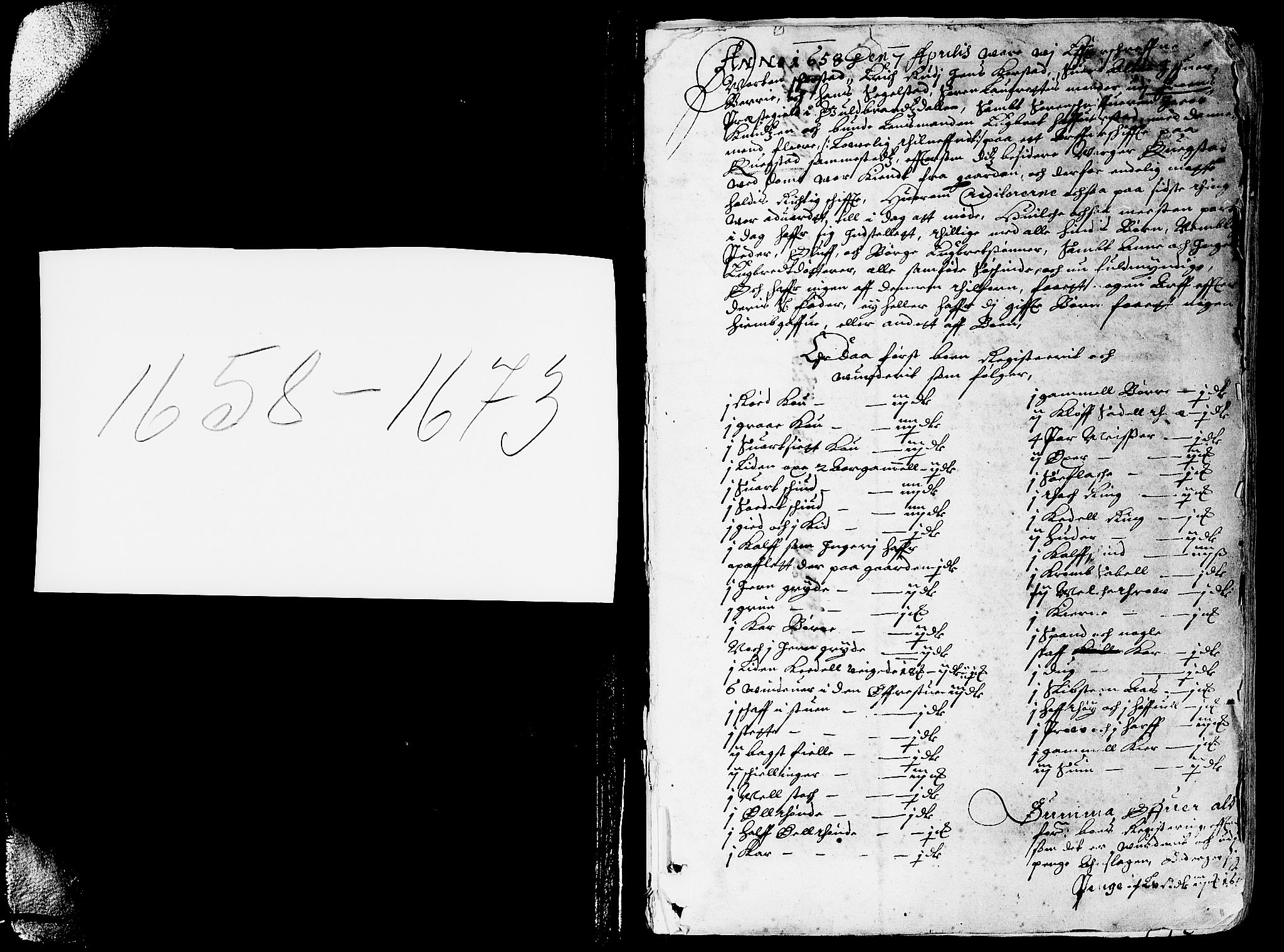 Sorenskriverier i Gudbrandsdalen, SAH/TING-036/J/Ja/Jaa/L0001: Skifteprotokoll - Nord-Gudbrandsdal, 1658-1673, p. 0b-1a