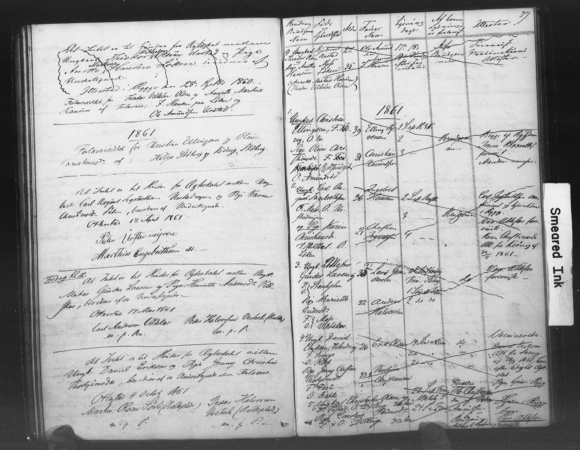 Rygge prestekontor Kirkebøker, SAO/A-10084b/H/Ha/L0001: Banns register no. 1, 1859-1891, p. 27