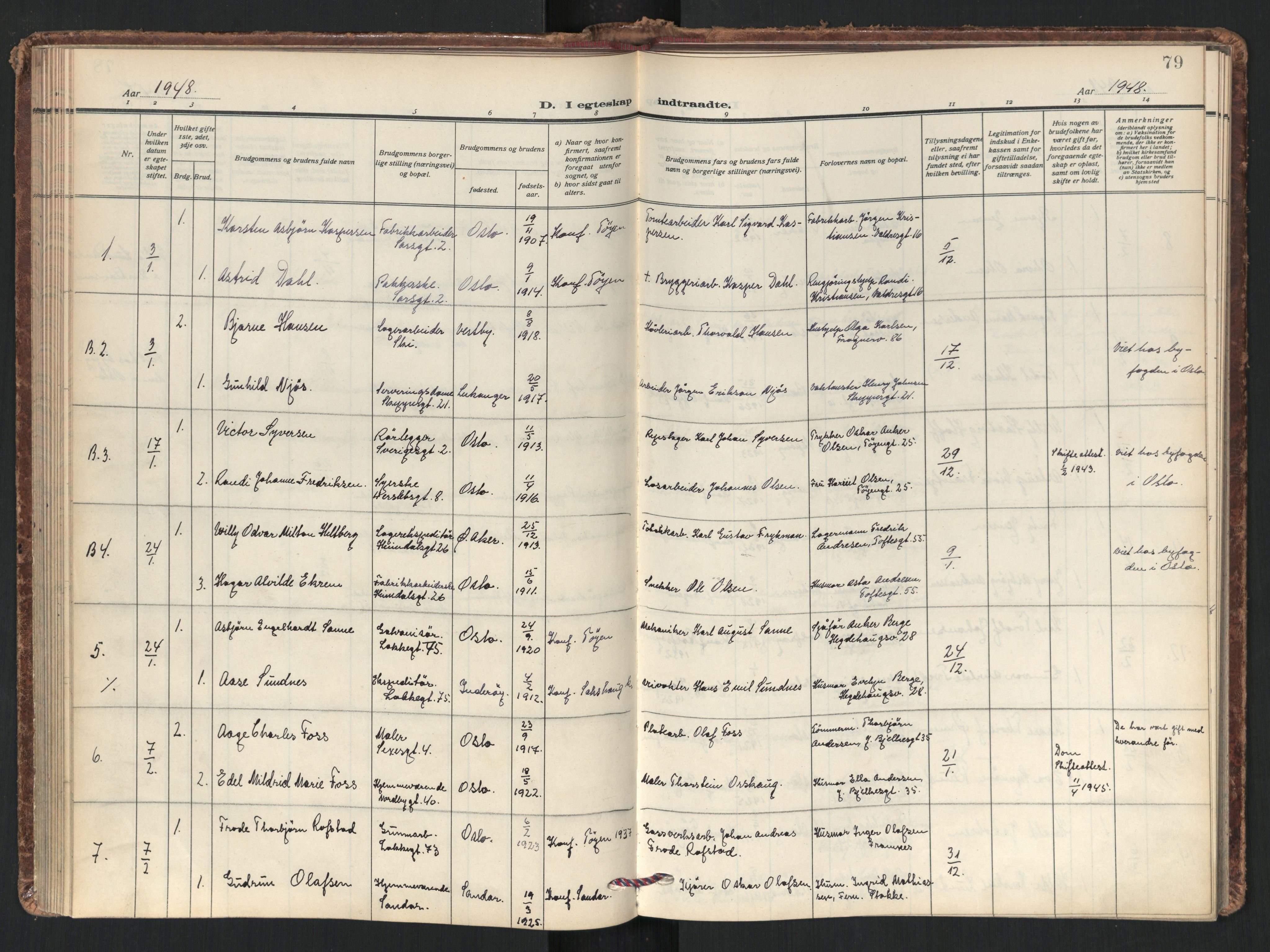 Tøyen prestekontor Kirkebøker, AV/SAO-A-10167a/F/Fa/L0008: Parish register (official) no. I 8, 1939-1969, p. 79