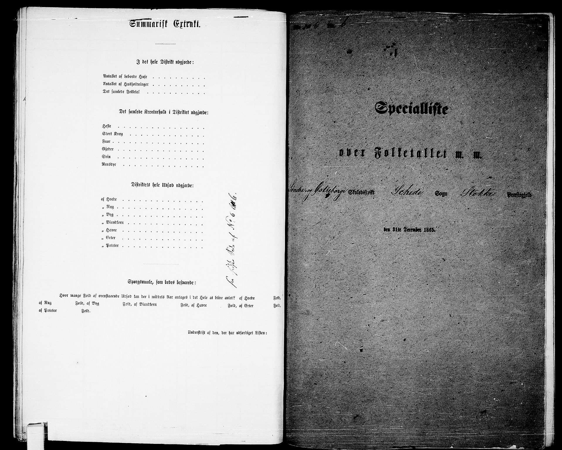 RA, 1865 census for Stokke, 1865, p. 141