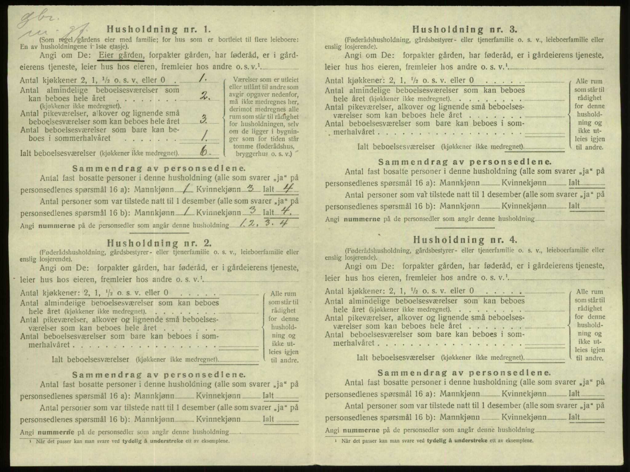 SAB, 1920 census for Gloppen, 1920, p. 145