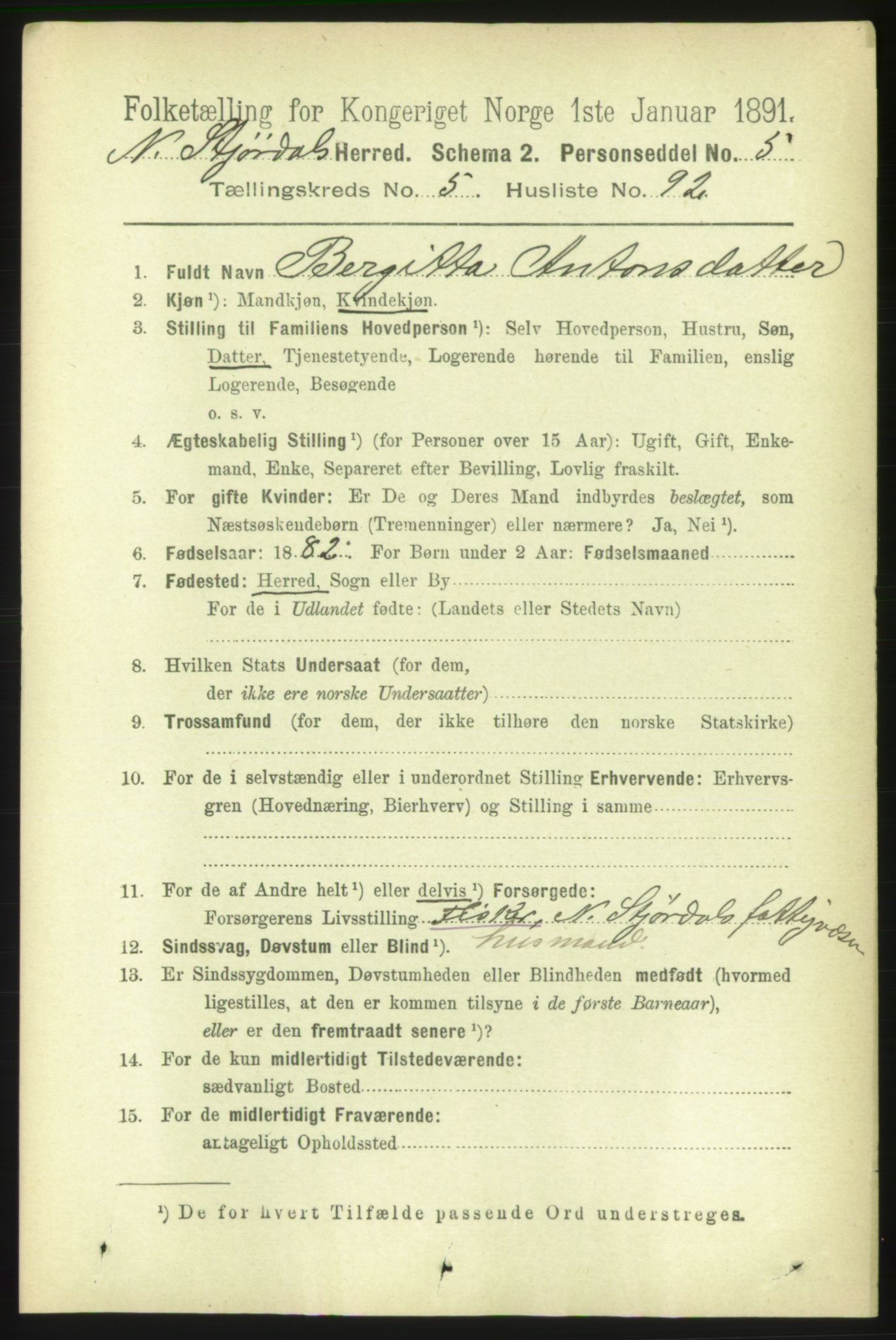 RA, 1891 census for 1714 Nedre Stjørdal, 1891, p. 2501