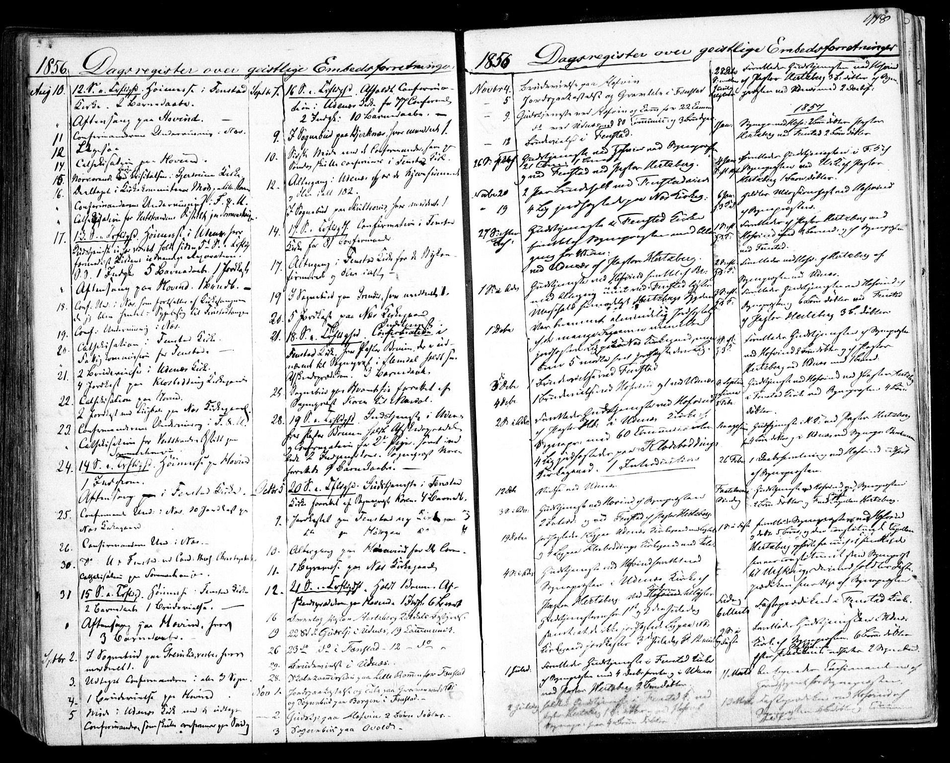 Nes prestekontor Kirkebøker, AV/SAO-A-10410/F/Fa/L0007: Parish register (official) no. I 7, 1846-1858, p. 418