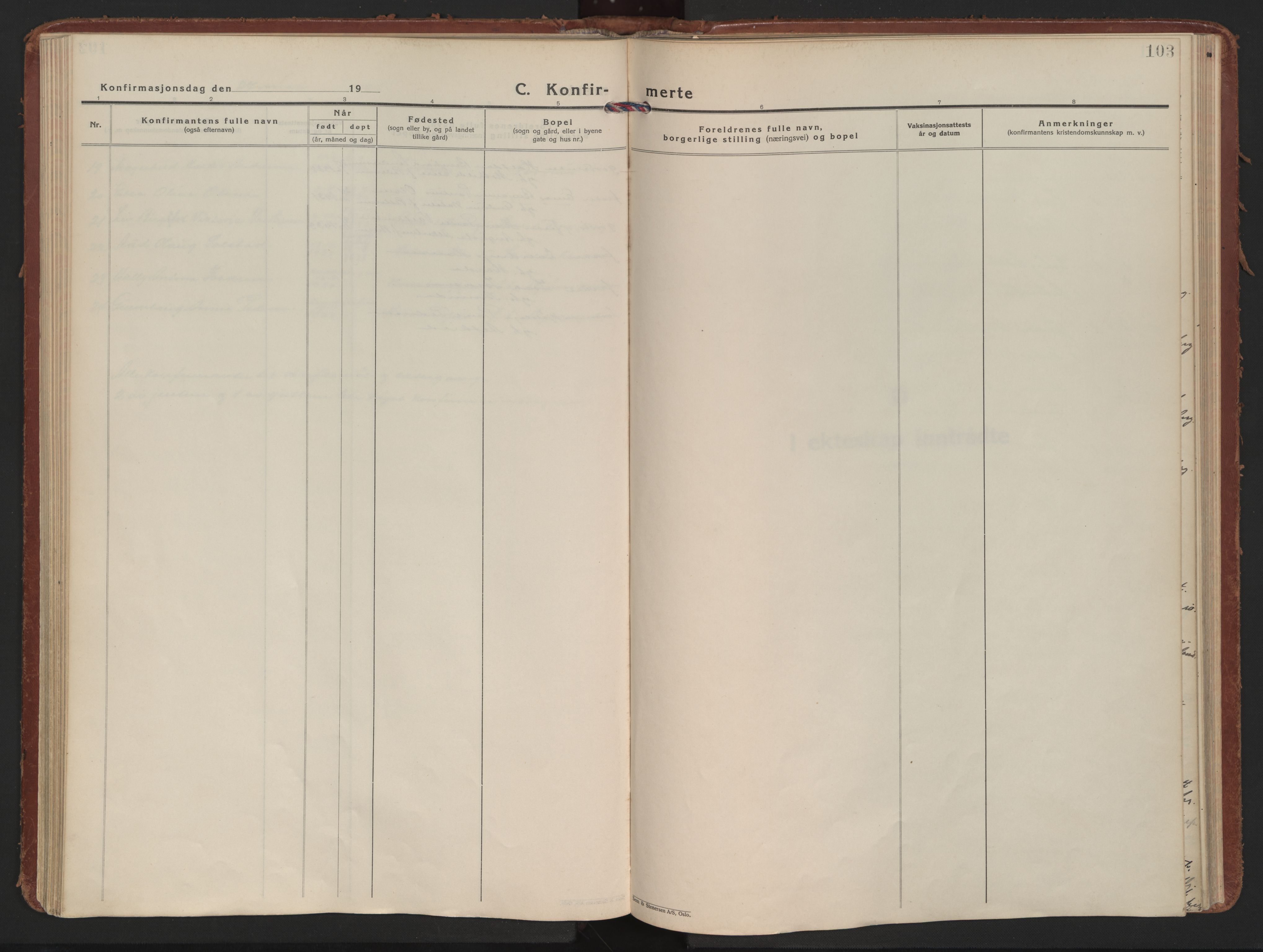 Ministerialprotokoller, klokkerbøker og fødselsregistre - Nordland, AV/SAT-A-1459/898/L1424: Parish register (official) no. 898A04, 1928-1946, p. 103