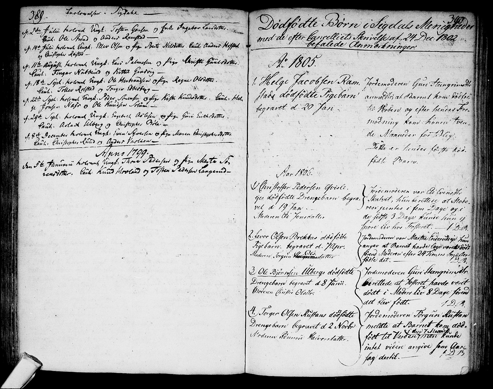 Sigdal kirkebøker, SAKO/A-245/F/Fa/L0003: Parish register (official) no. I 3, 1793-1811, p. 389-390