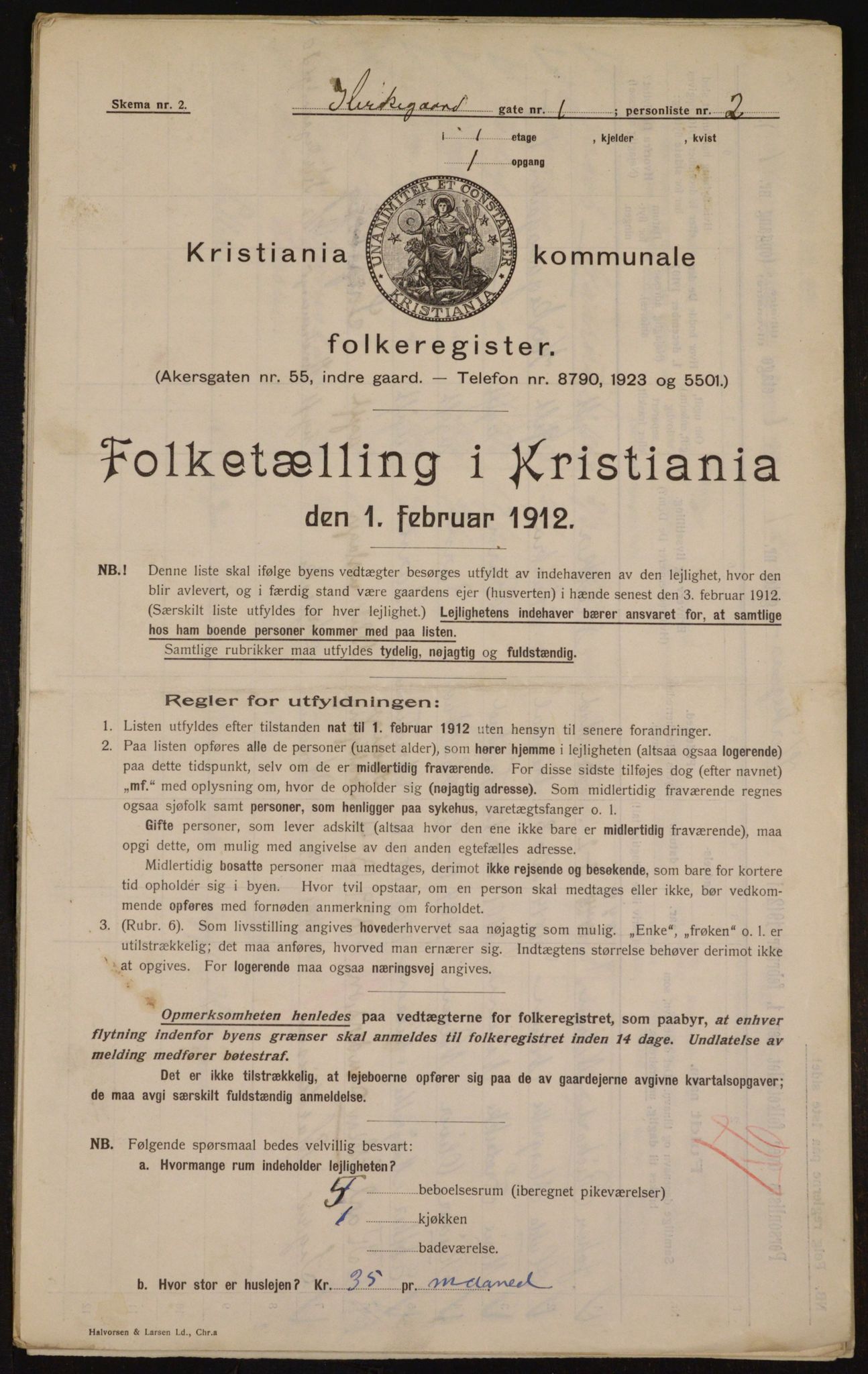 OBA, Municipal Census 1912 for Kristiania, 1912, p. 50279