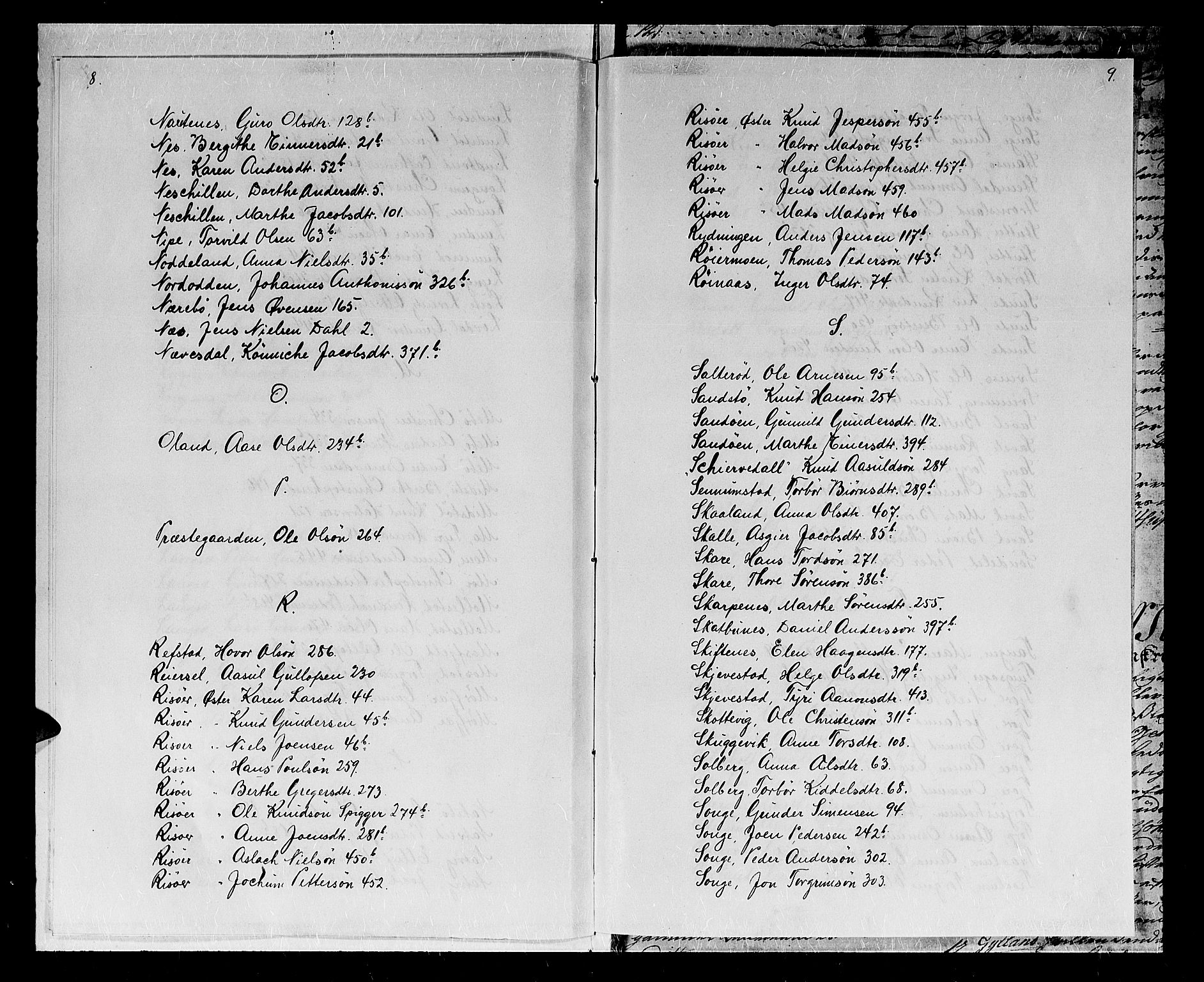 Nedenes sorenskriveri før 1824, SAK/1221-0007/H/Hc/L0015: Skifteprotokoll med register nr 12a, 1730-1734, p. 8-9