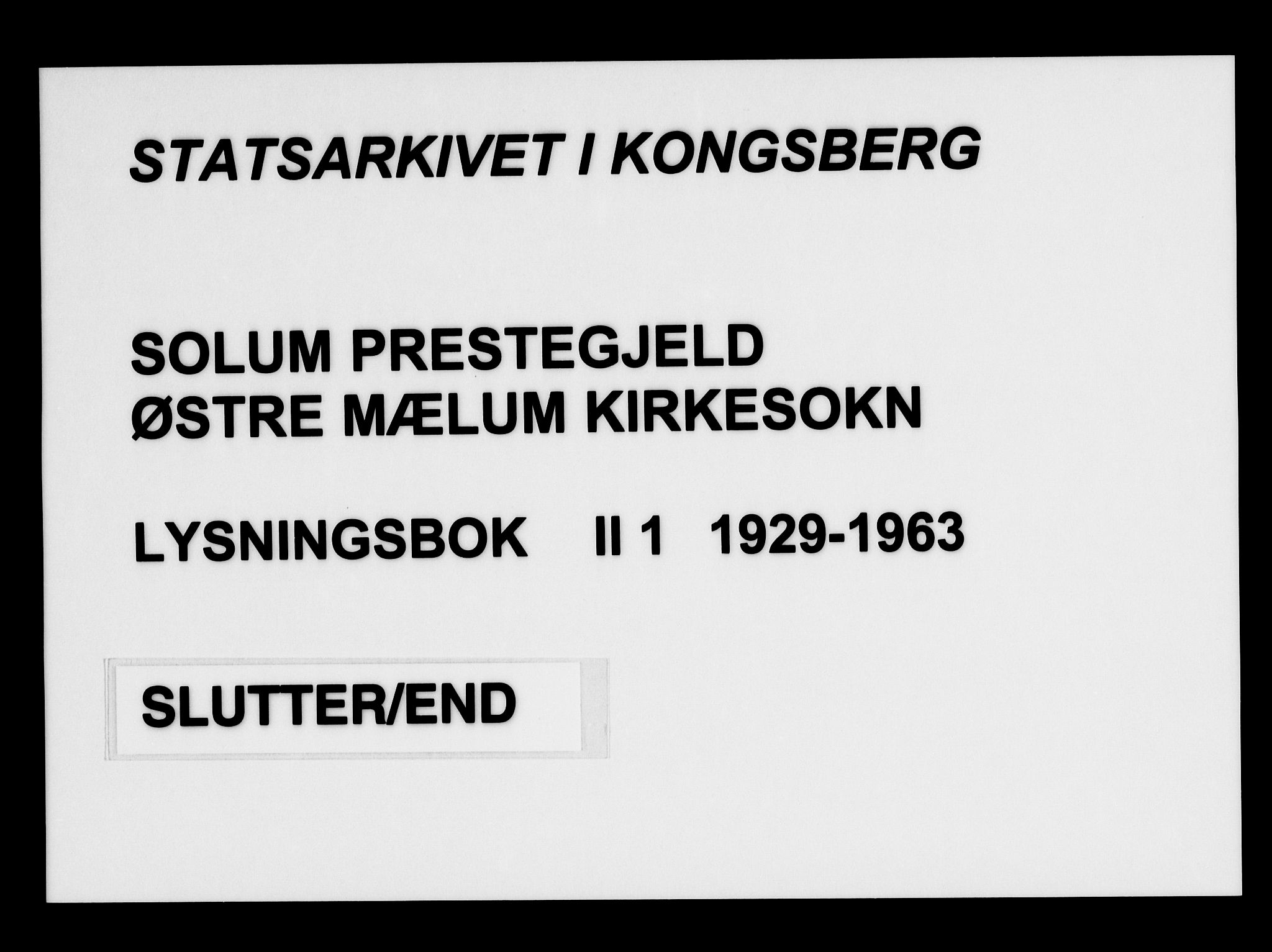 Solum kirkebøker, SAKO/A-306/H/Hb/L0001: Banns register no. II 1, 1929-1963