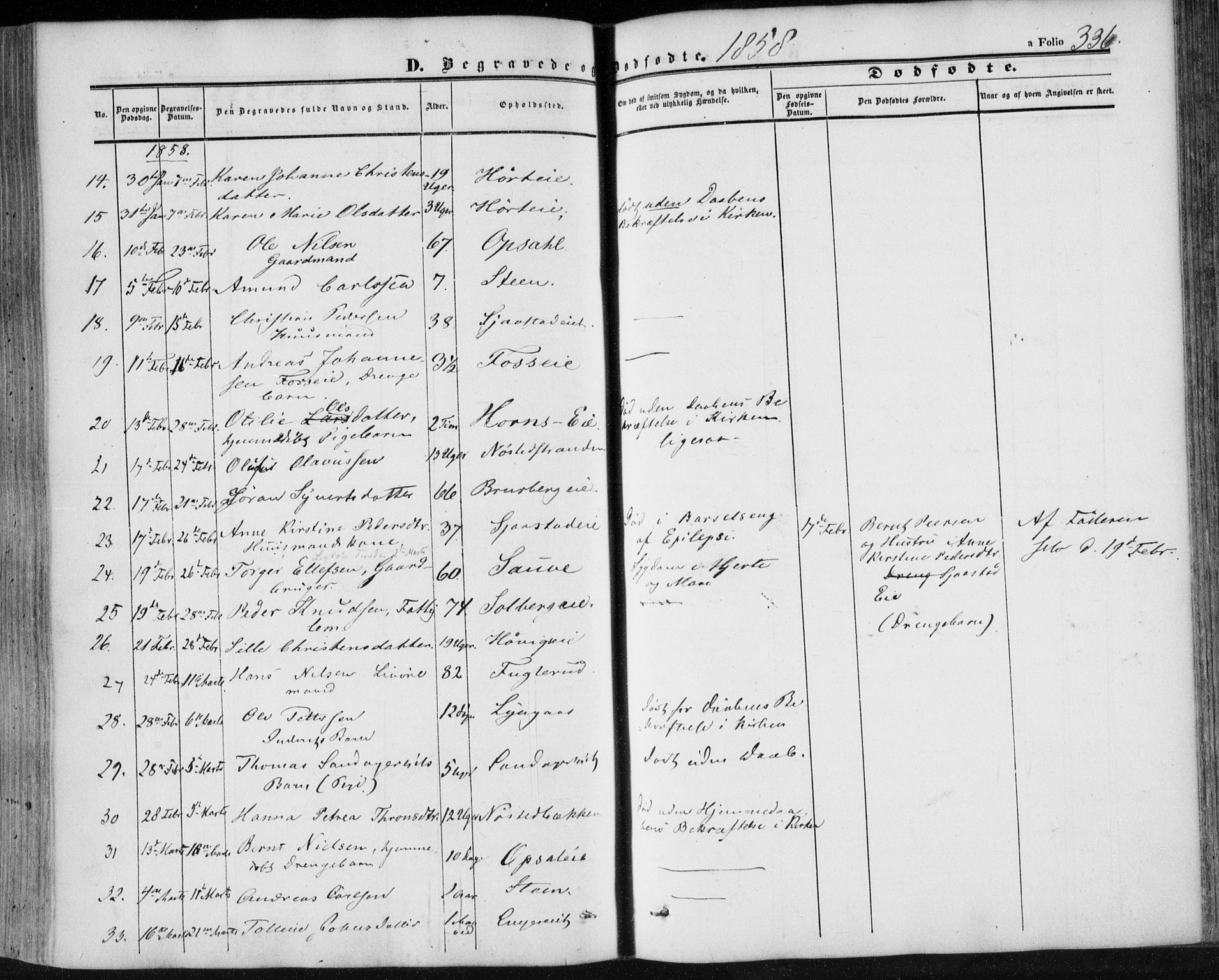 Lier kirkebøker, AV/SAKO-A-230/F/Fa/L0012: Parish register (official) no. I 12, 1854-1864, p. 336