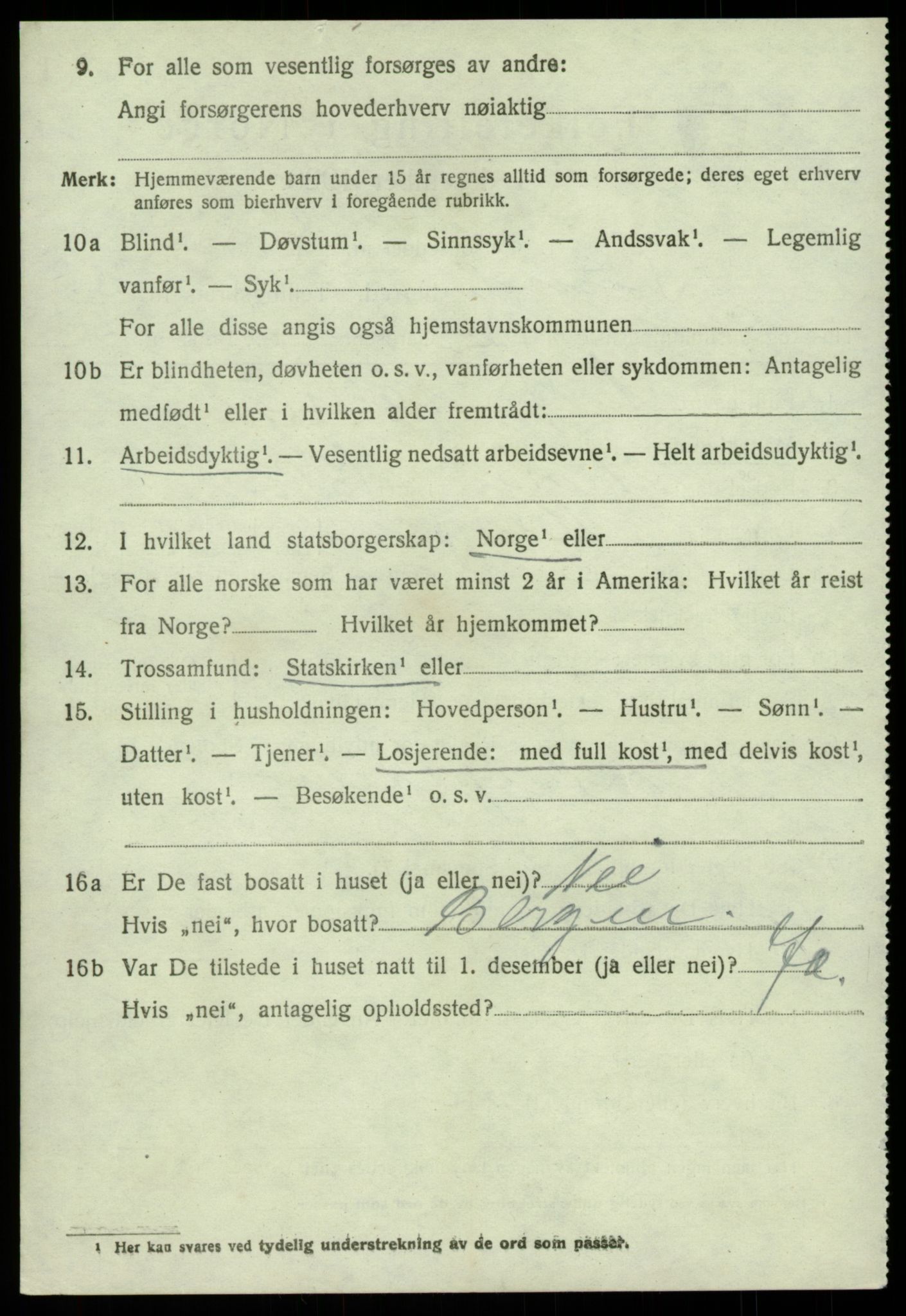 SAB, 1920 census for Sund, 1920, p. 3874