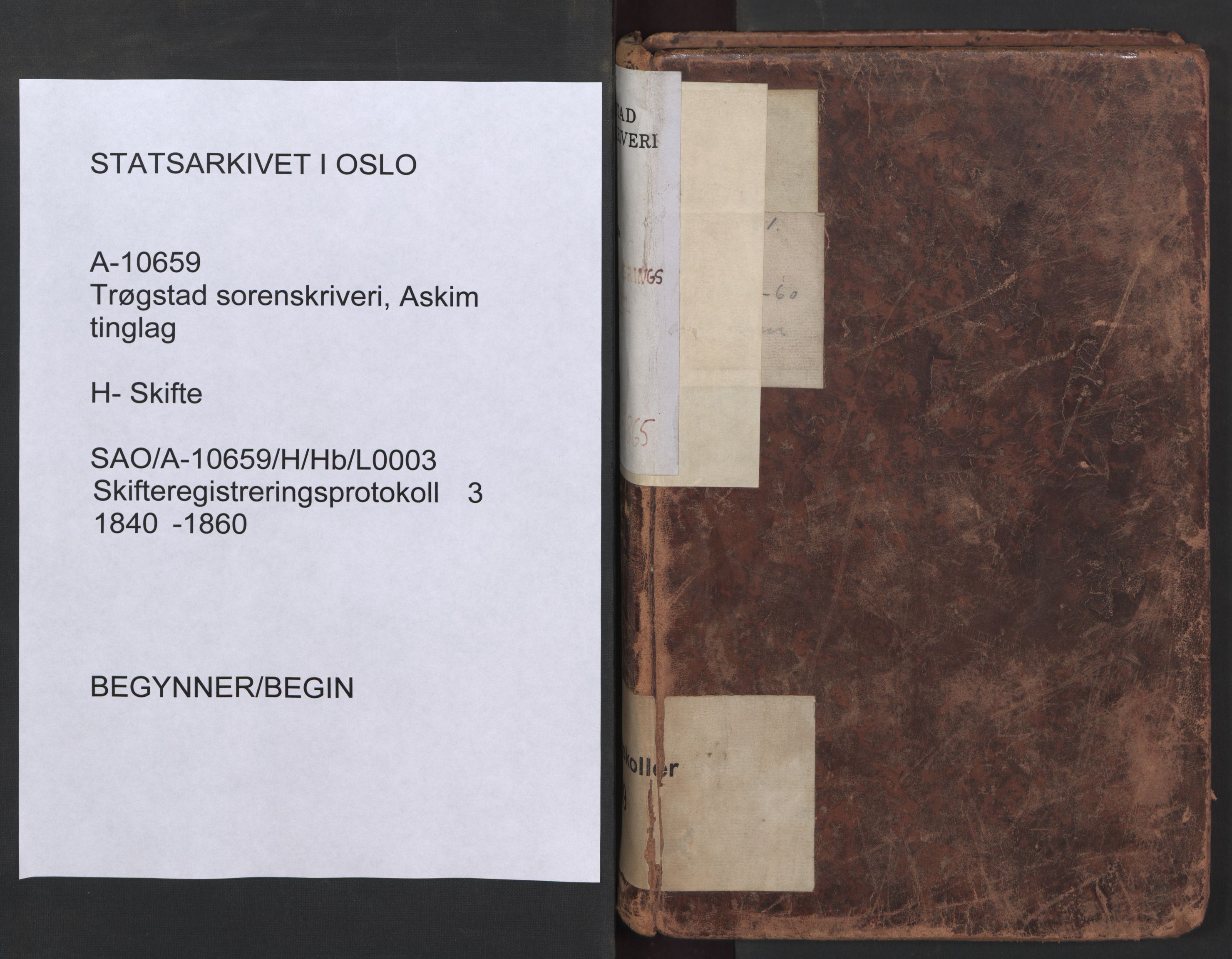 Trøgstad sorenskriveri, SAO/A-10659/H/Hb/L0003: Skifteregistreringsprotokoller, 1840-1860