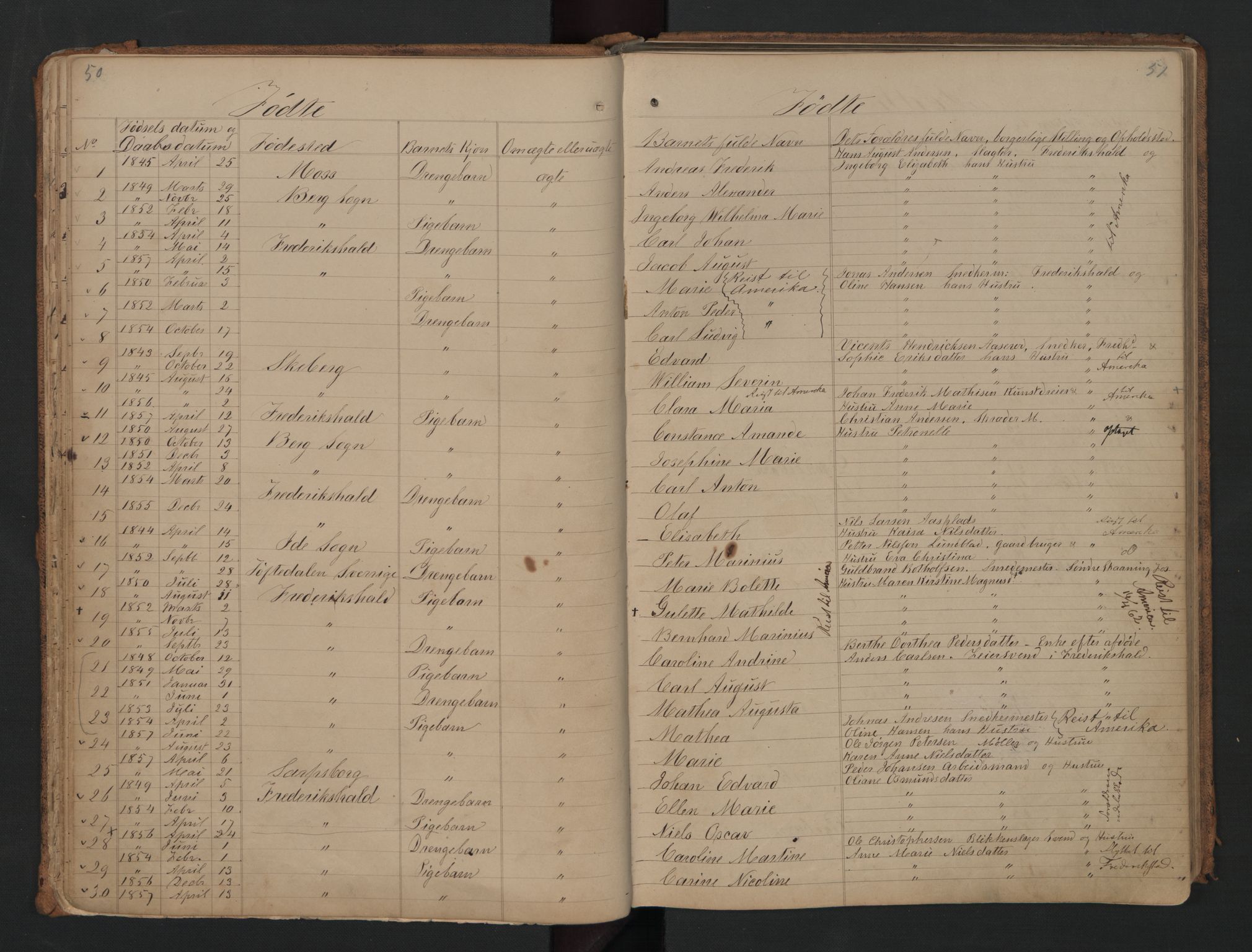Halden metodistkirke - menighetsprotokoller, SAO/PAO-0266/F/L0001: Dissenter register no. 1, 1845-1874, p. 50-51