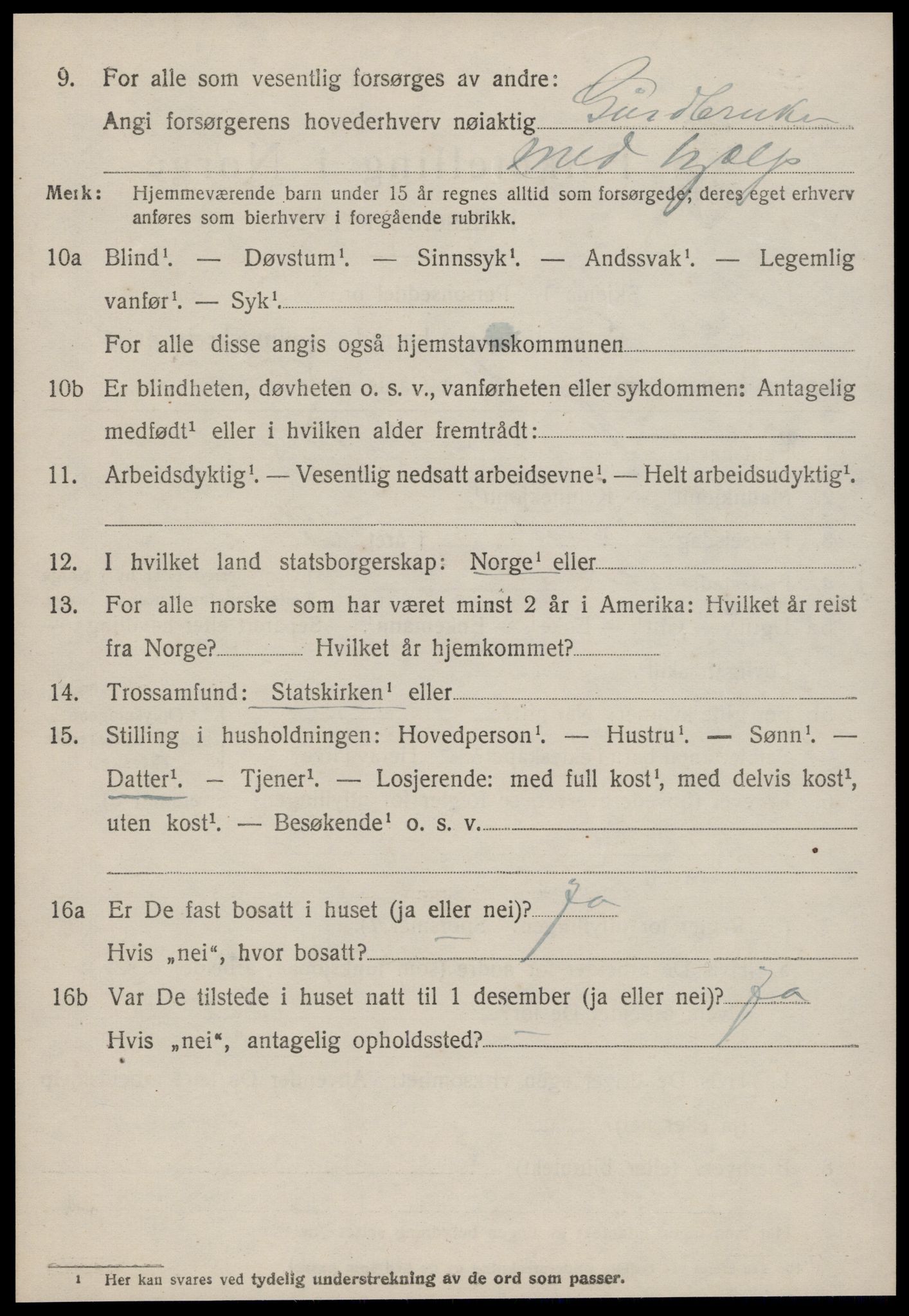 SAT, 1920 census for Nesset, 1920, p. 2217