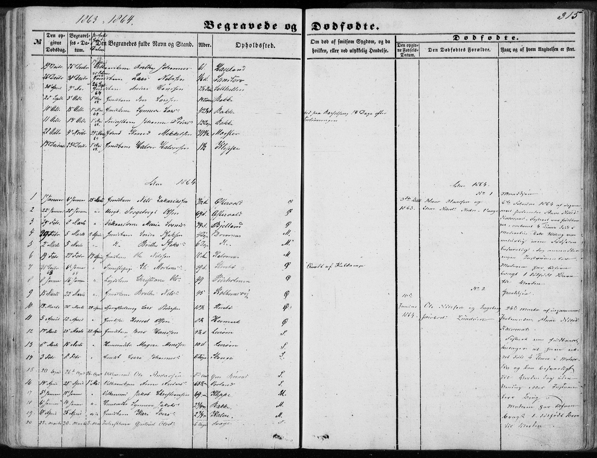 Sund sokneprestembete, SAB/A-99930: Parish register (official) no. A 14, 1850-1866, p. 315