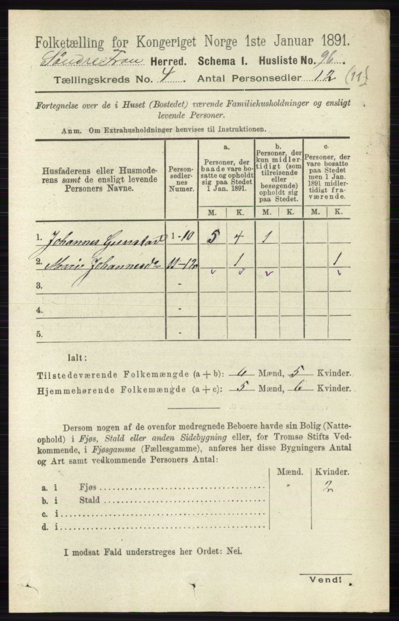 RA, 1891 census for 0519 Sør-Fron, 1891, p. 1408