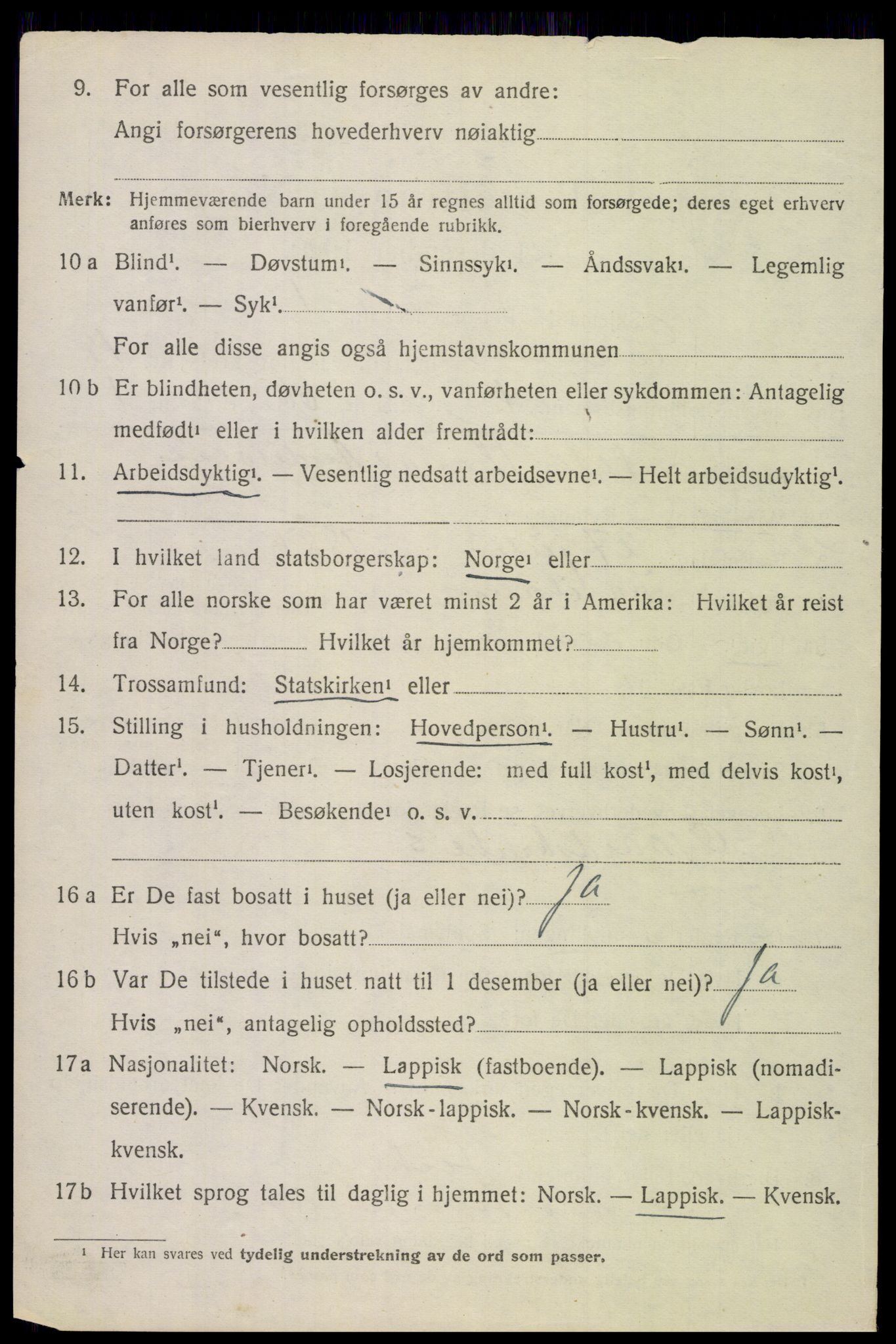 SAT, 1920 census for Evenes, 1920, p. 12747