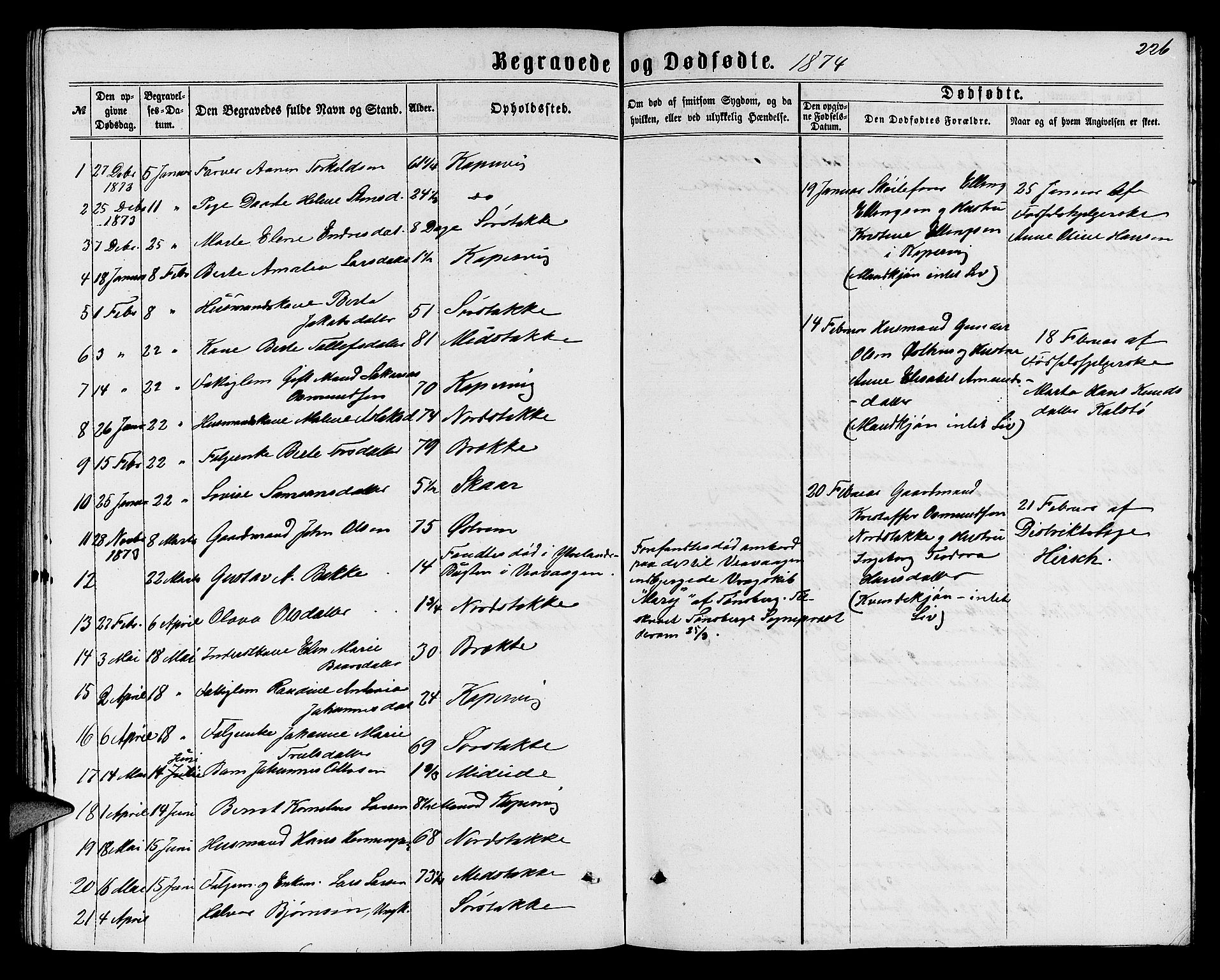 Avaldsnes sokneprestkontor, SAST/A -101851/H/Ha/Hab/L0004: Parish register (copy) no. B 4, 1861-1876, p. 226