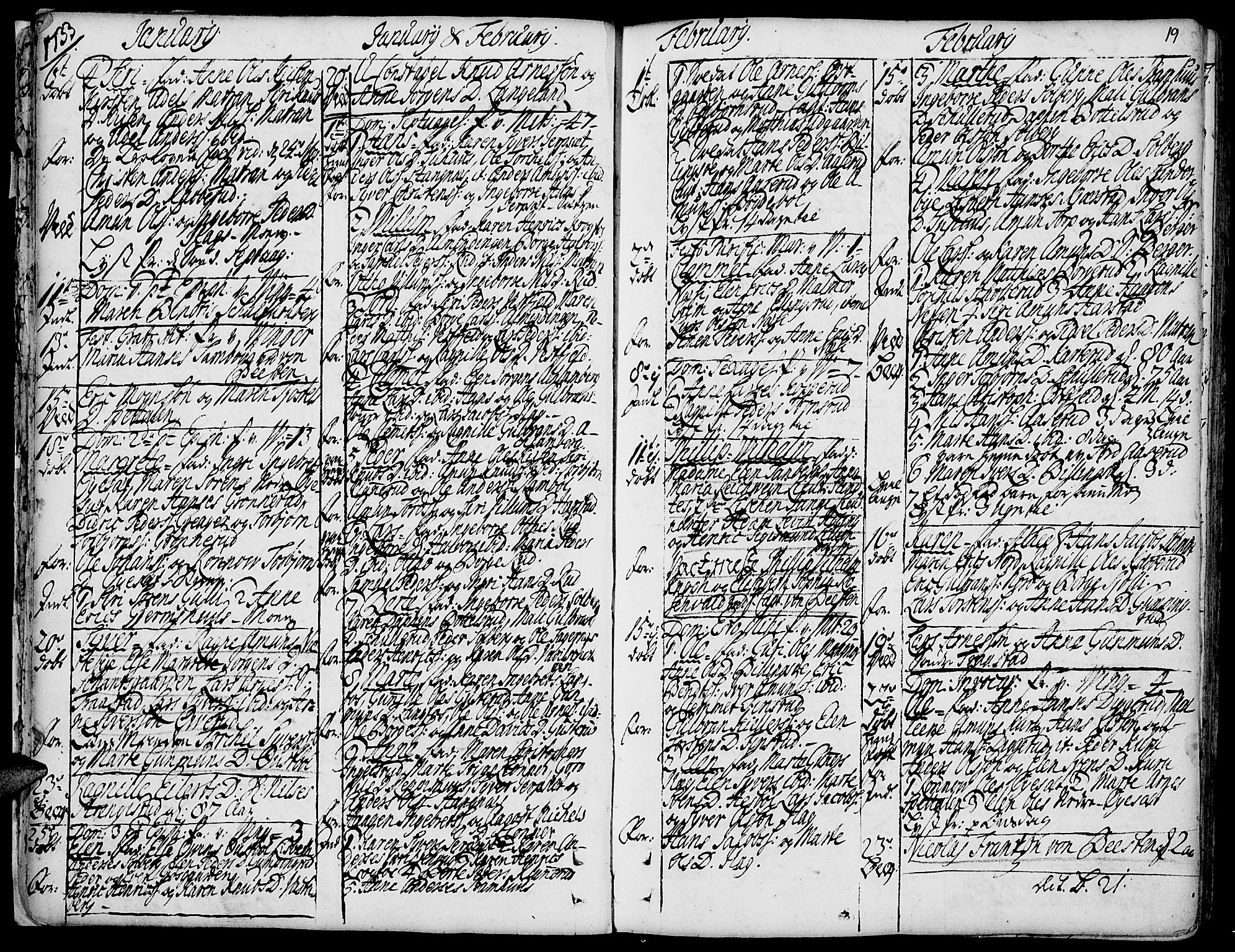 Vinger prestekontor, AV/SAH-PREST-024/H/Ha/Haa/L0002: Parish register (official) no. 2, 1730-1751, p. 19